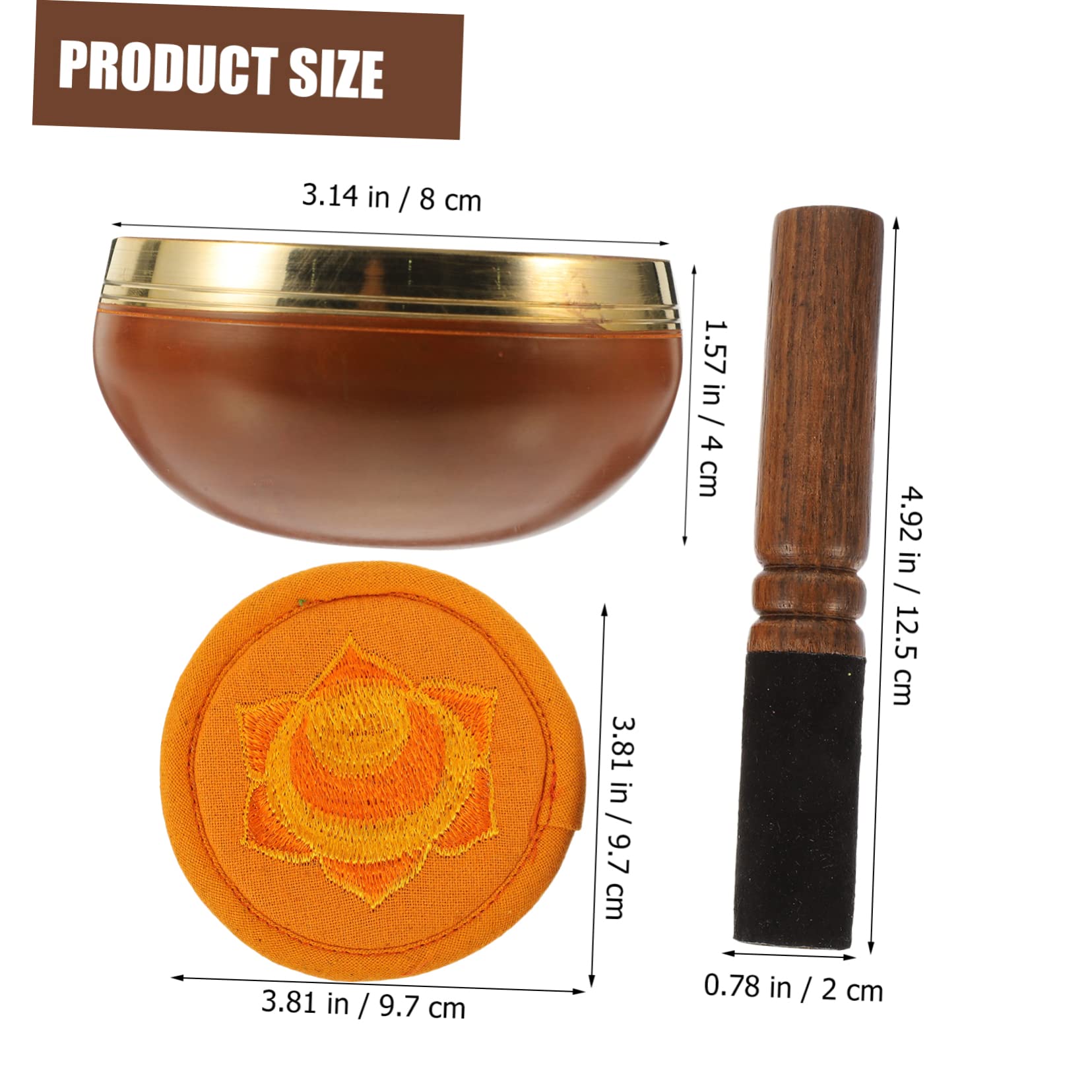 CIMAXIC Meditation Set Sound Bowl Singing Bowl Mallet Handmade Buddha Relaxing