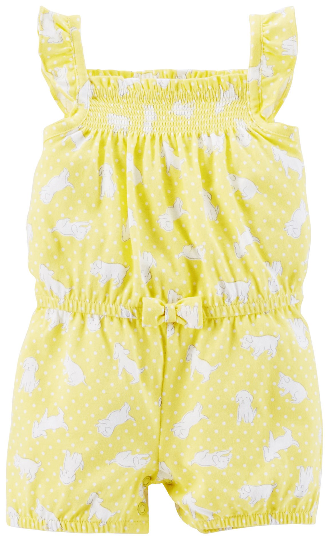 Carter's Baby Girls Puppy Dot Romper (3M) Yellow