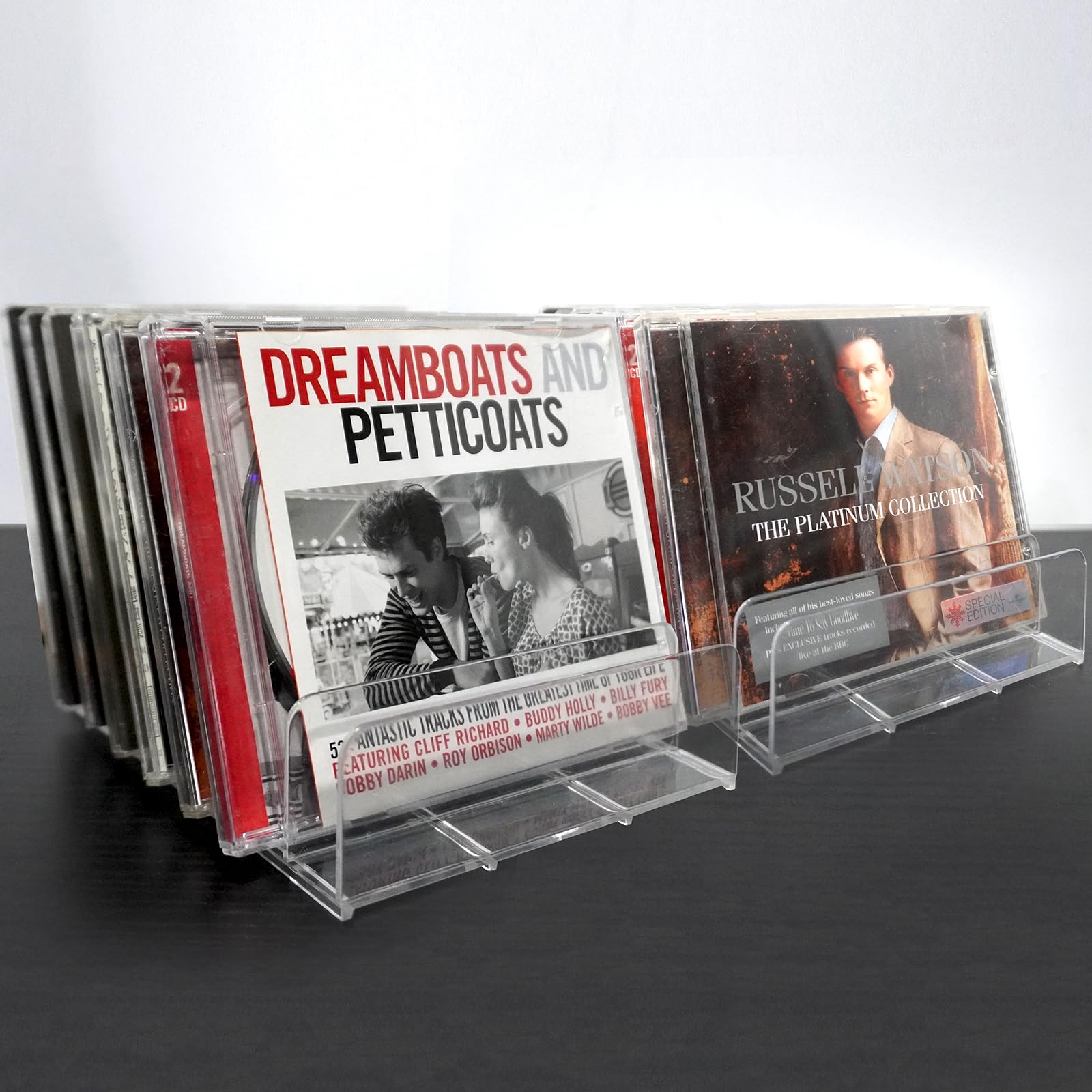 Amazon.co.jp: CDラック 卓上 CD/DVD収納ケース 2個 多機能収納ラック