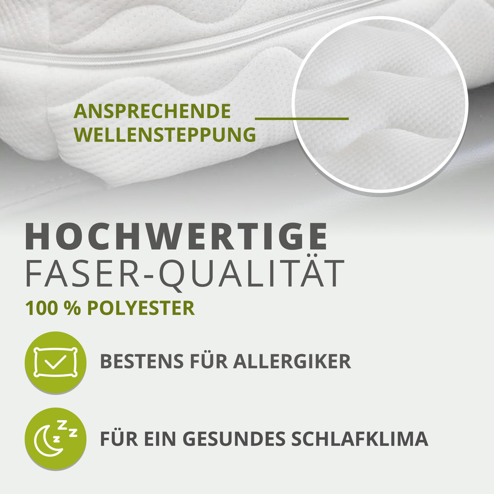 G BETTWARENSHOP – Ersatz Matratzenbezug – waschbarer Matratzenschoner mit Reißverschluss – Allergiker geeignet – Doppeltuch Bezug versteppt 90x200 cm, 20 cm Kernhöhe