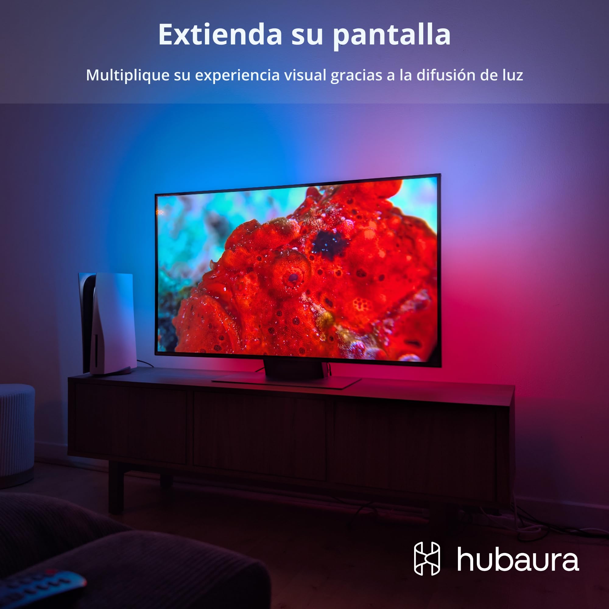 Sync Box retroiluminación HDMI 2.0 tira LED sincronización de imagen, tira LED para TV de 42 a 88 pulgadas (42-48 pulgadas)