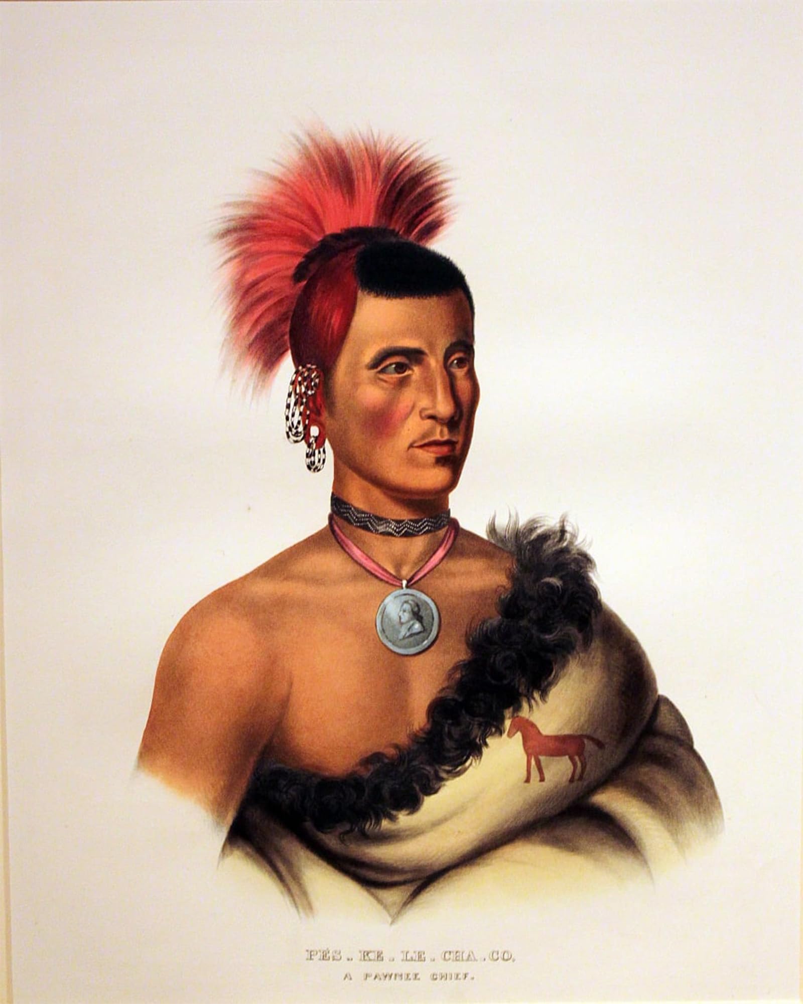 POSTERIIk Vintage Art Print Images Pictures Print Pawnee Chief Pes by George Catlin Modern Colour Posters for Office Home Decor 60x90cm