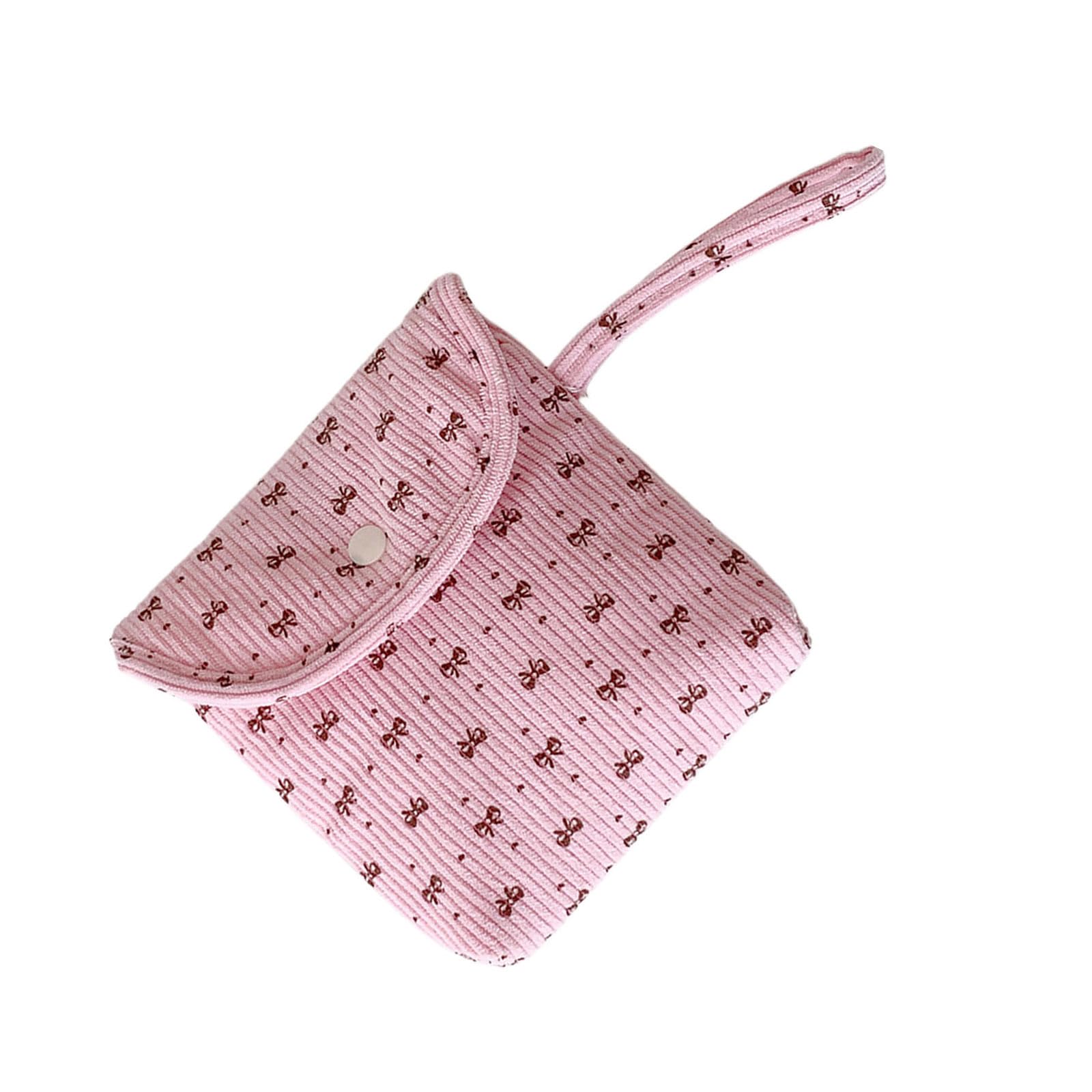 Jazuaiao Stylish Corduroy Sanitary Napkin Holder Portable Cosmetic Storage Bag Feminine Product Holder for Women Velutinous Sanitary Pad Bag