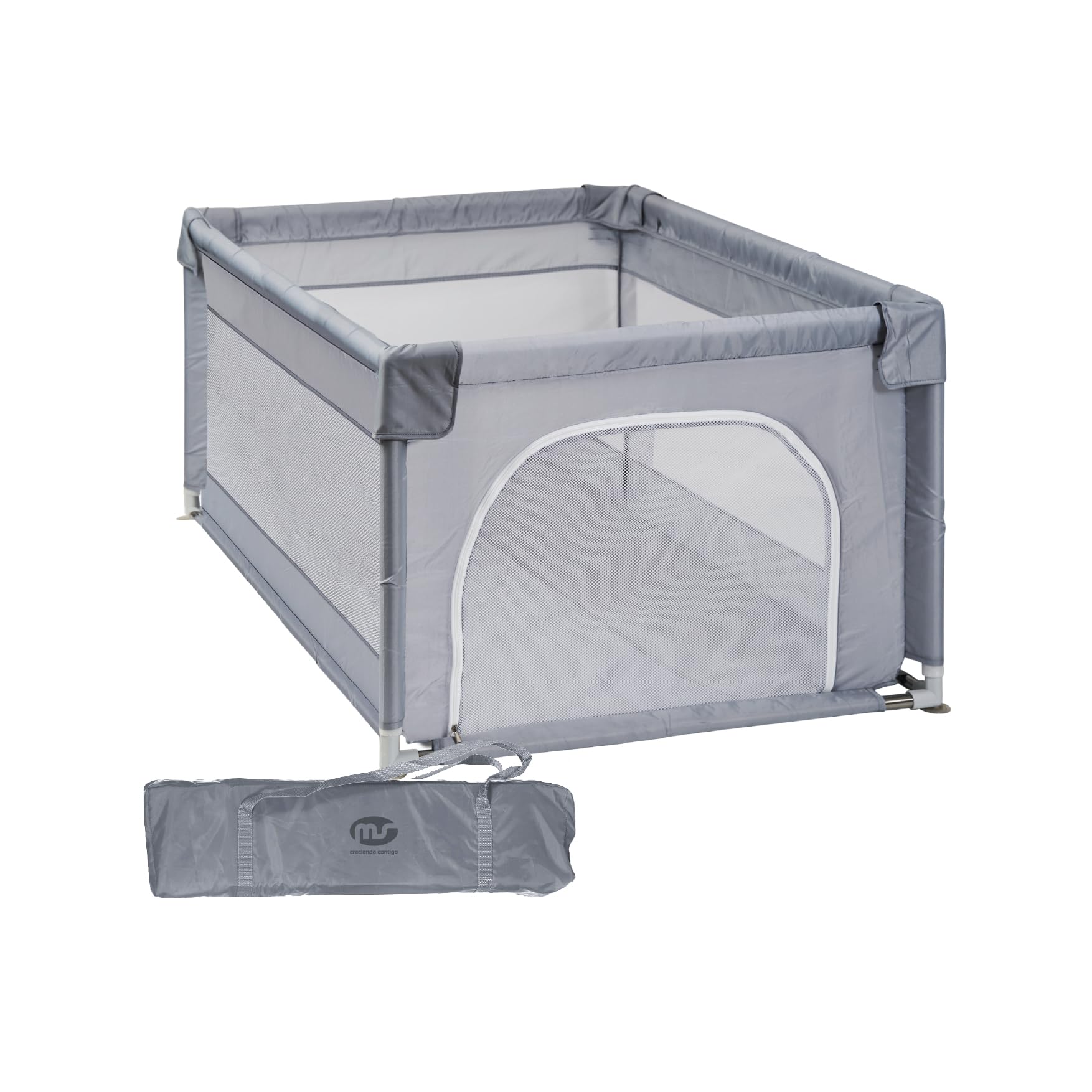L Nylon Parc pour bébé pliable avec chatières et fenêtre filet 200 x 180 cm Montage facile 120 x 120 cm