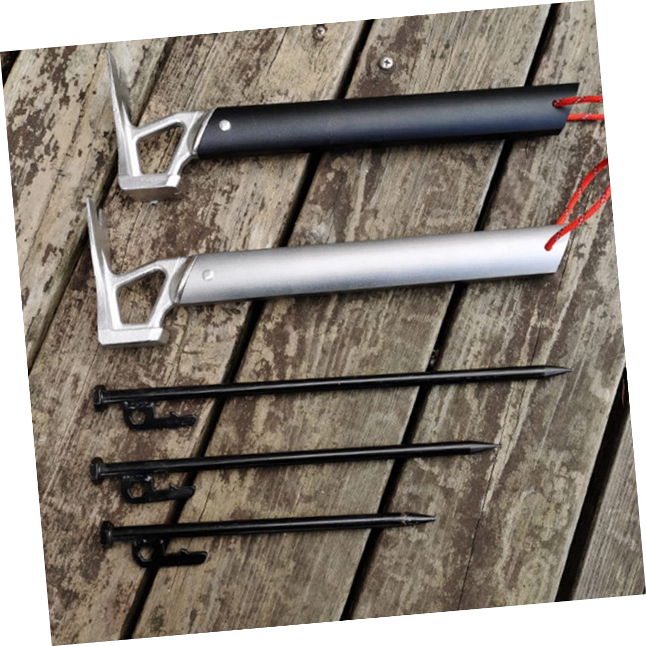 Mikikit Camping Hammer for Tent Stakes Portable Tent Peg Mallet Outdoor Hammer Tool Aluminum Handle