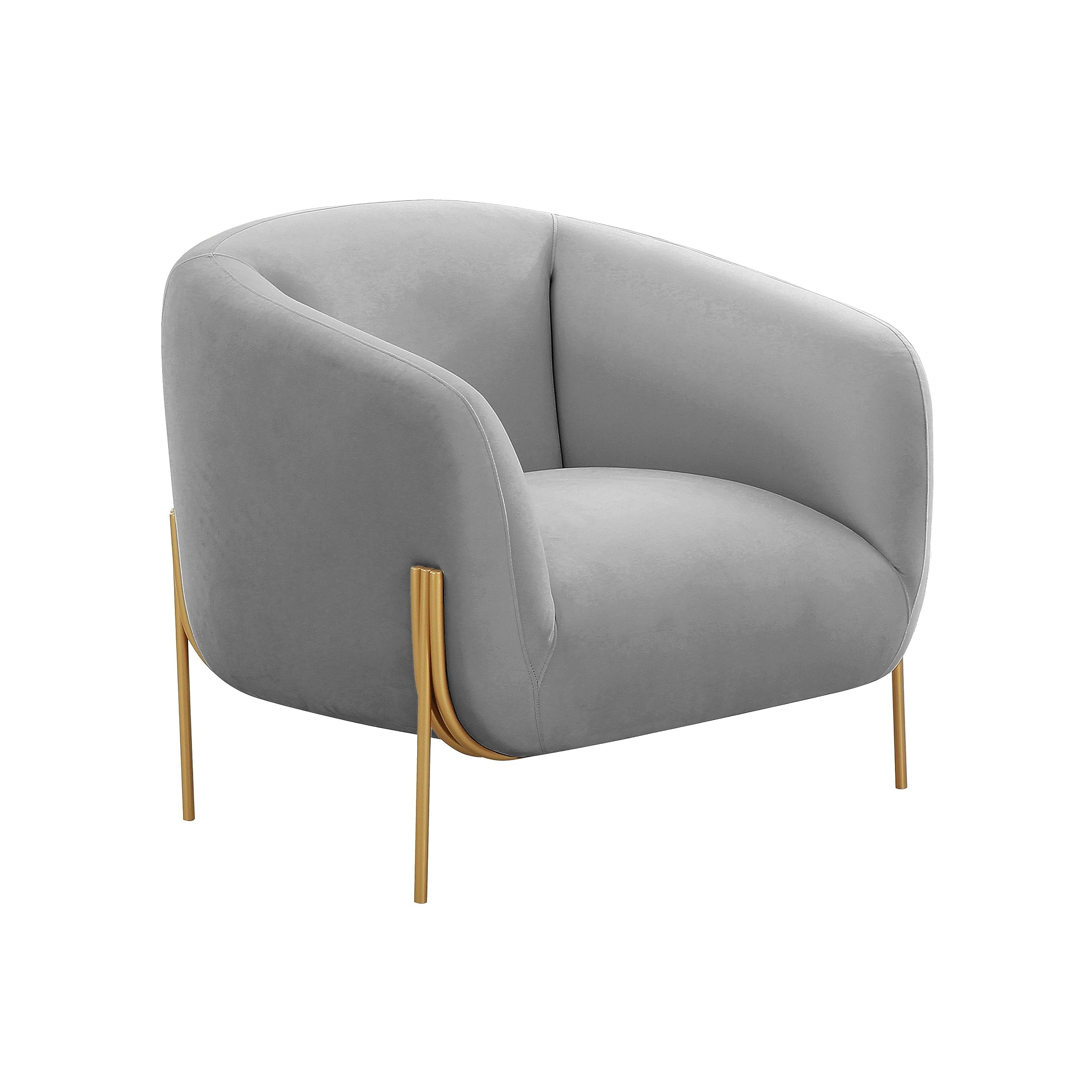 Amazon.com: Kandra Grey Velvet Accent Chair : Home & Kitchen