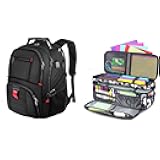 YOREPEK Travel Backpack, Extra Large 50L Laptop Backpacks for Men Women, Double-Layer Carrying Case Compatible with Cricut Maker 3, Maker, Explore 3, Explore Air 2,