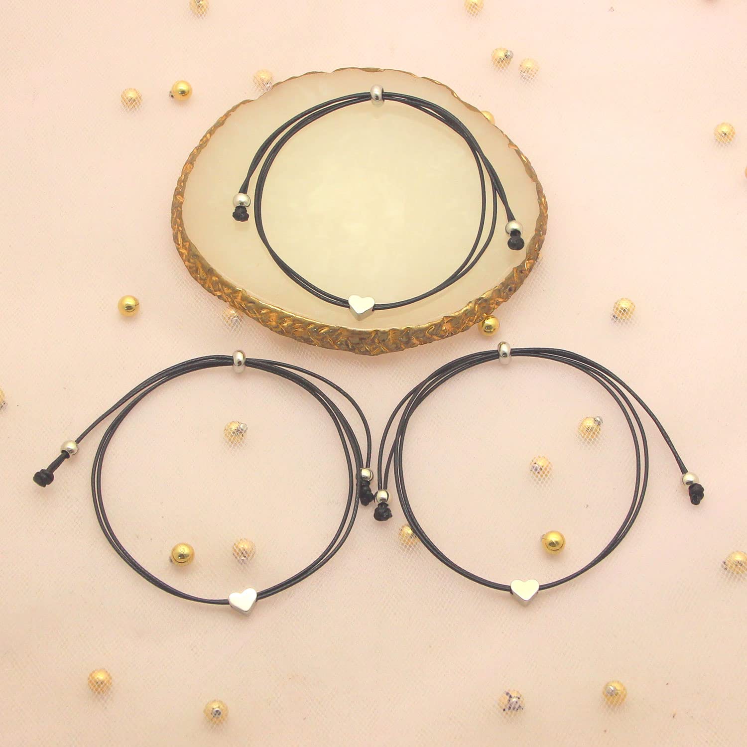 LUODAN 3 pezzi Braccialetti Amicizia Braccialetti Da Coppia Di Amicizia A Lunga Distanza Promesse Braccialetti Uguali Per Le Signore Pairs Migliori Amici Madre Figlia