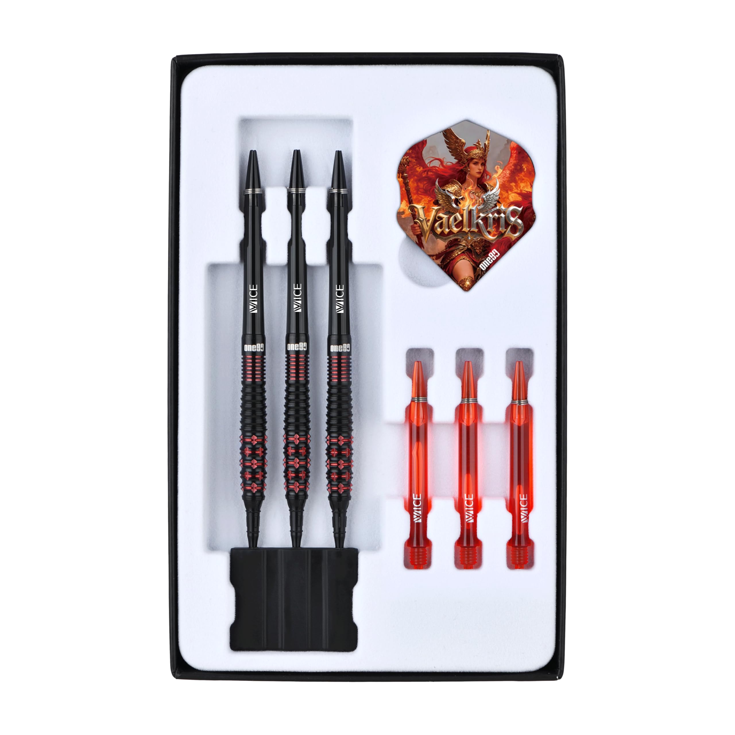 ONE80 Soft Dart Wraith VHD Lot de fléchettes souples en tungstène 90 % tungstène avec tiges et ailettes