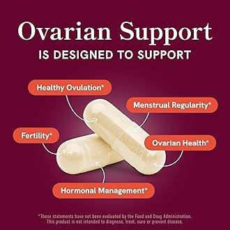 Ovarian Support for Hormone Balance for Women | Healthy Ovulation, Menstrual Cycle & Reproductive Health Support | DIM Supplement with Myo-Inositol & D-Chiro Inositol & Folate Complex | 30 Day Supply