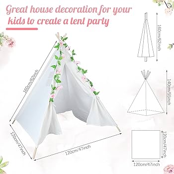 【新品】MEI✖️WE Tepee Tent Multi Amazon.com: Wesnoy 4 Pcs Teepee Tents for Kids with Lights