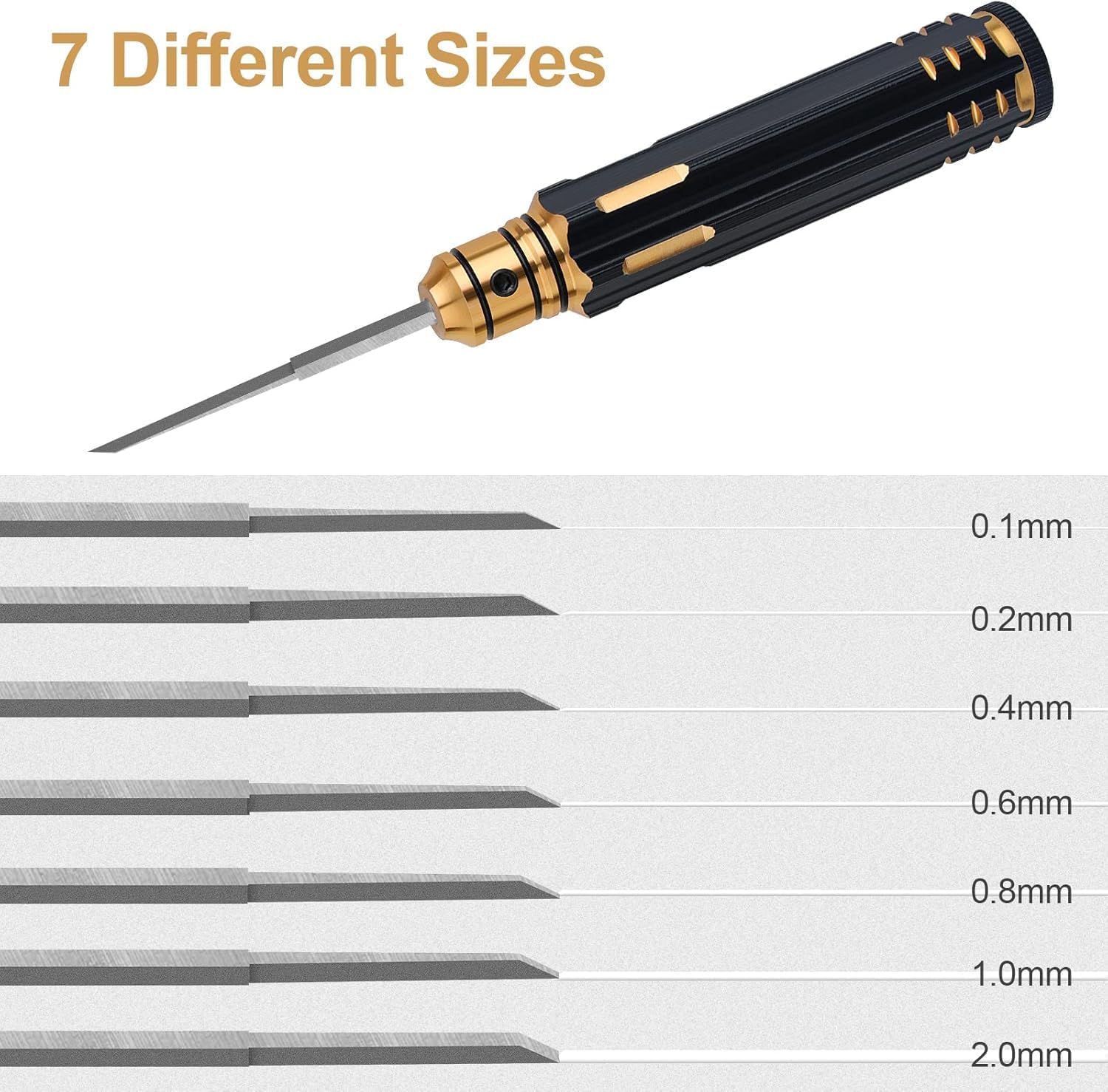 Craznick 7 in 1 Prime Model Scriber met 7 Blades Gundam Hars Gesneden Scribe Lijn Snijgereedschap Beitel (0.1/0.2/0.4/0.6/0.8/1.0/2.0mm) Zwart
