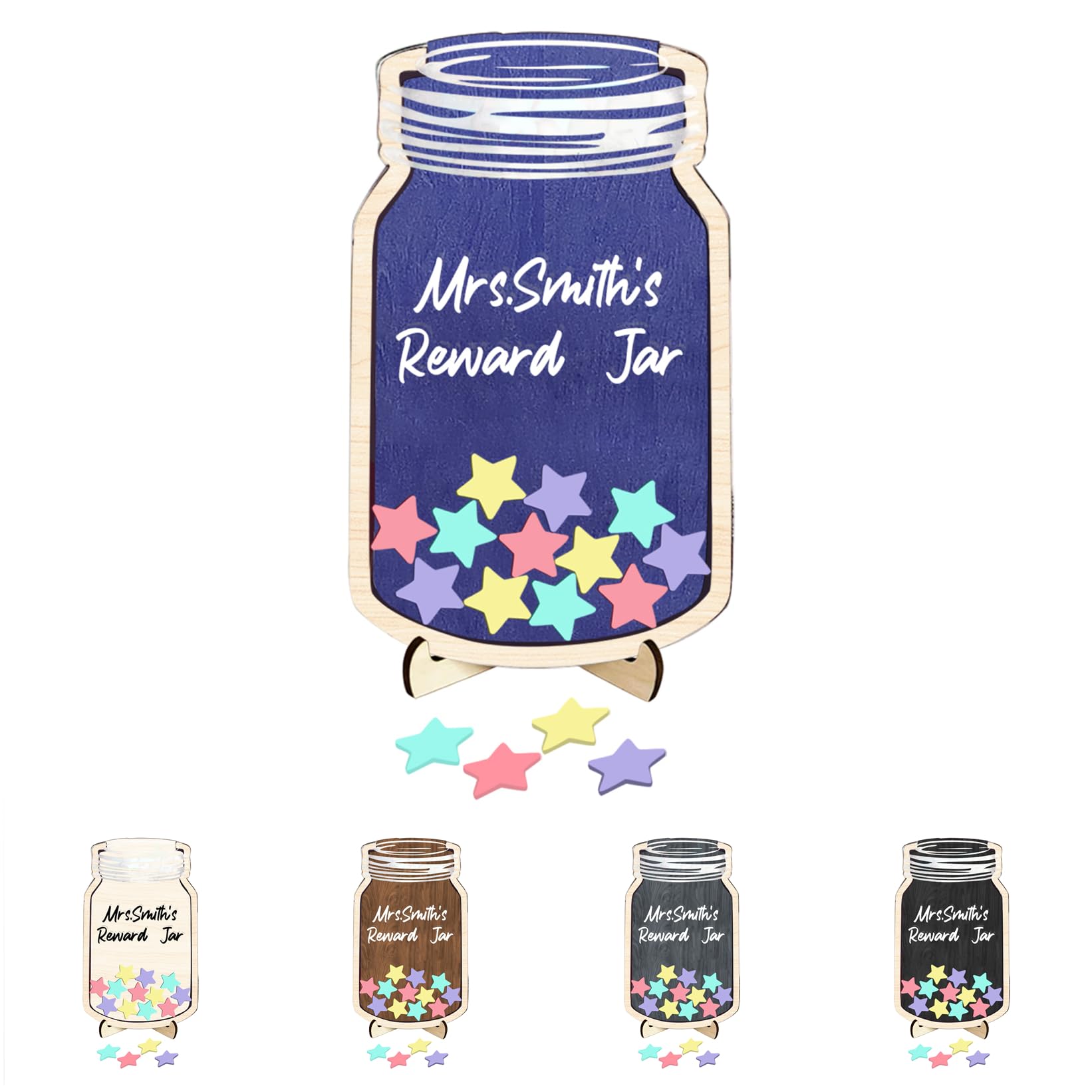 Belohnungsglas Mit Holzhalter - Magnetisches Belohnungssystem Für Kinder Mit 20 Blumen