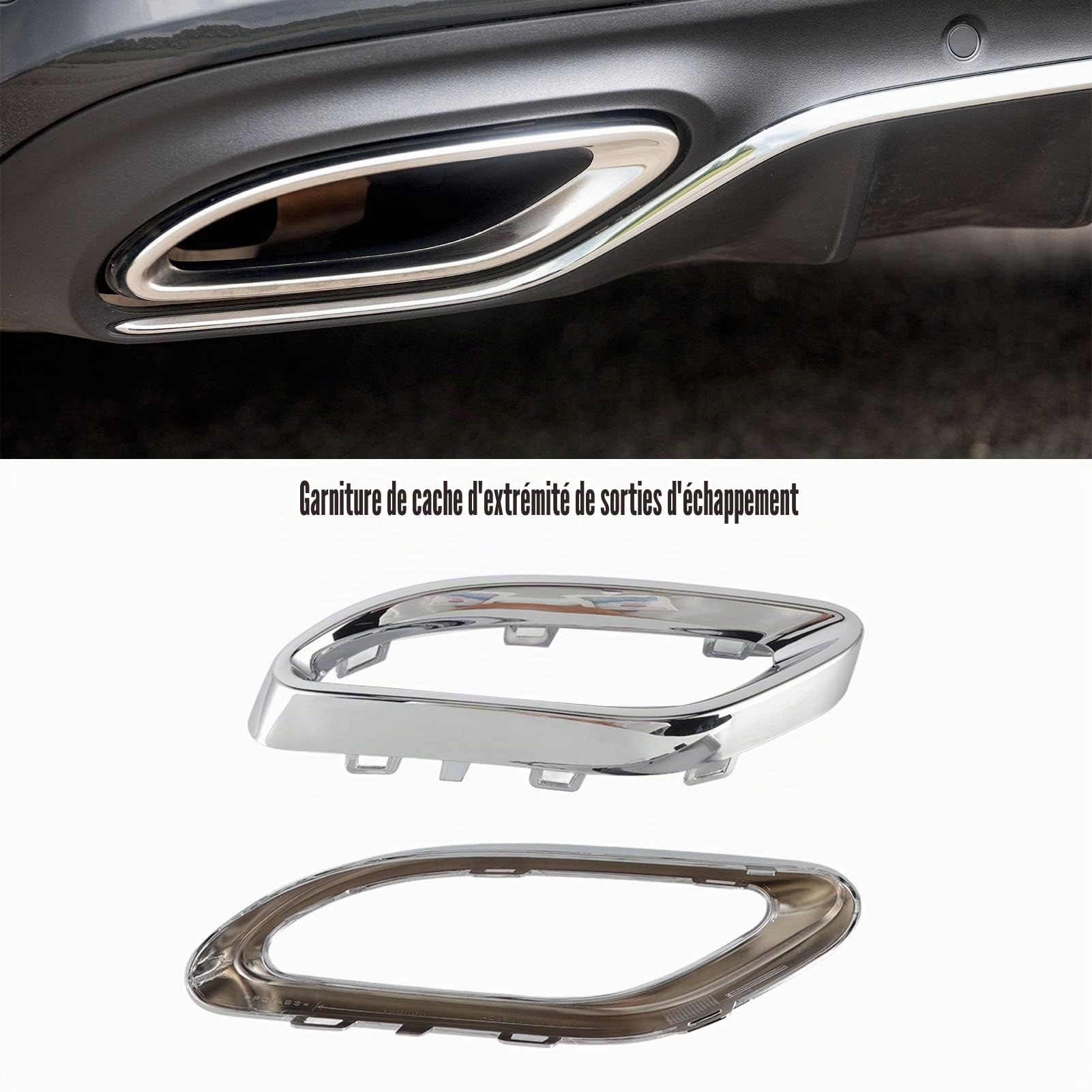 Garniture de Gorge de Queue D'automobile, Garnitures de Couvercle D'échappement en Chrome Brillant pour A B C E GLC CLS-Class W177 W247 W205 W213 X253 C257