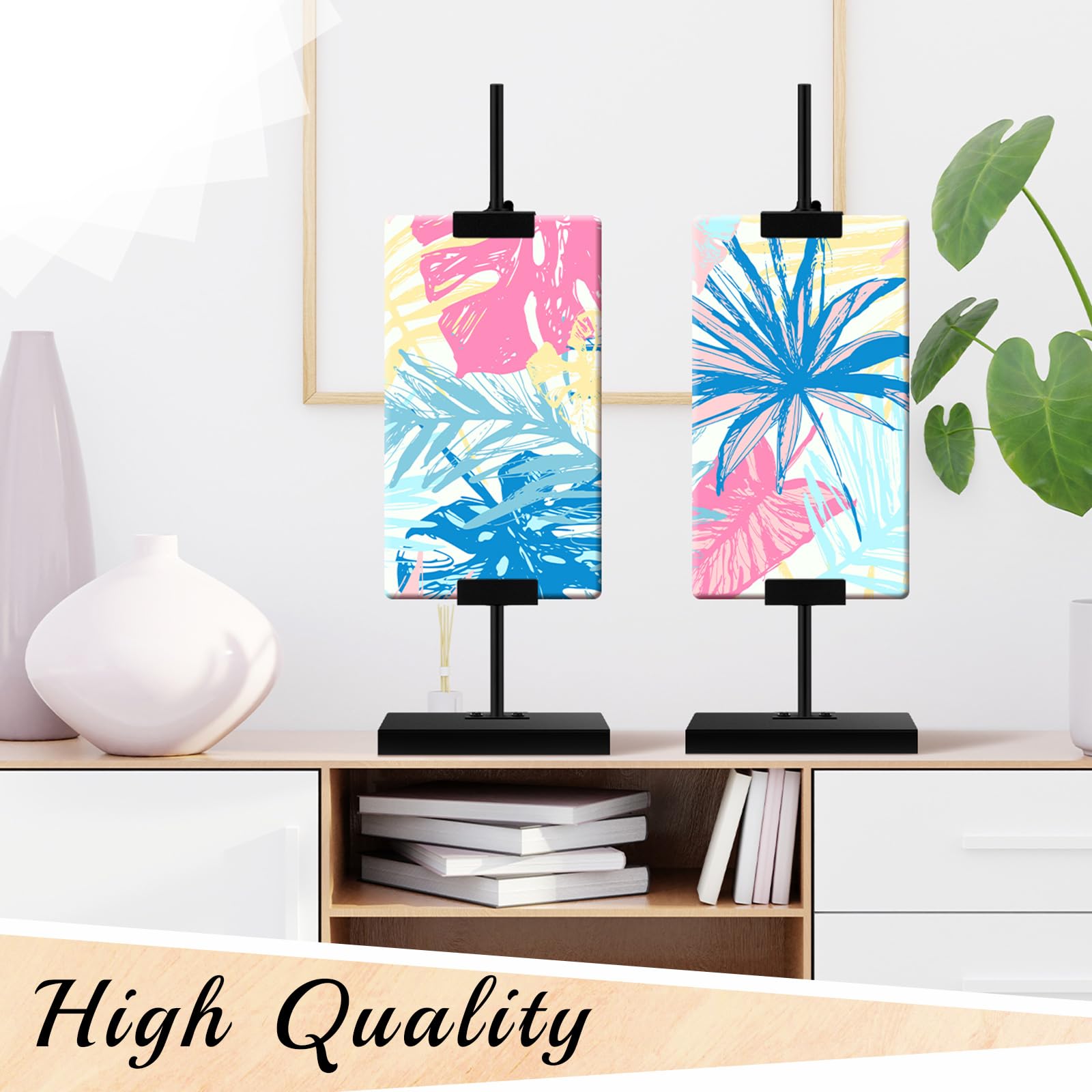 MorningRo Adjustable Tabletop Easel Stand Picture Easels for Display Up to 16.5" H, Black Metal Picture Stand for Art Signs Photos, Framed Artwork Display Easel Stands for Home Events(1 Pcs)