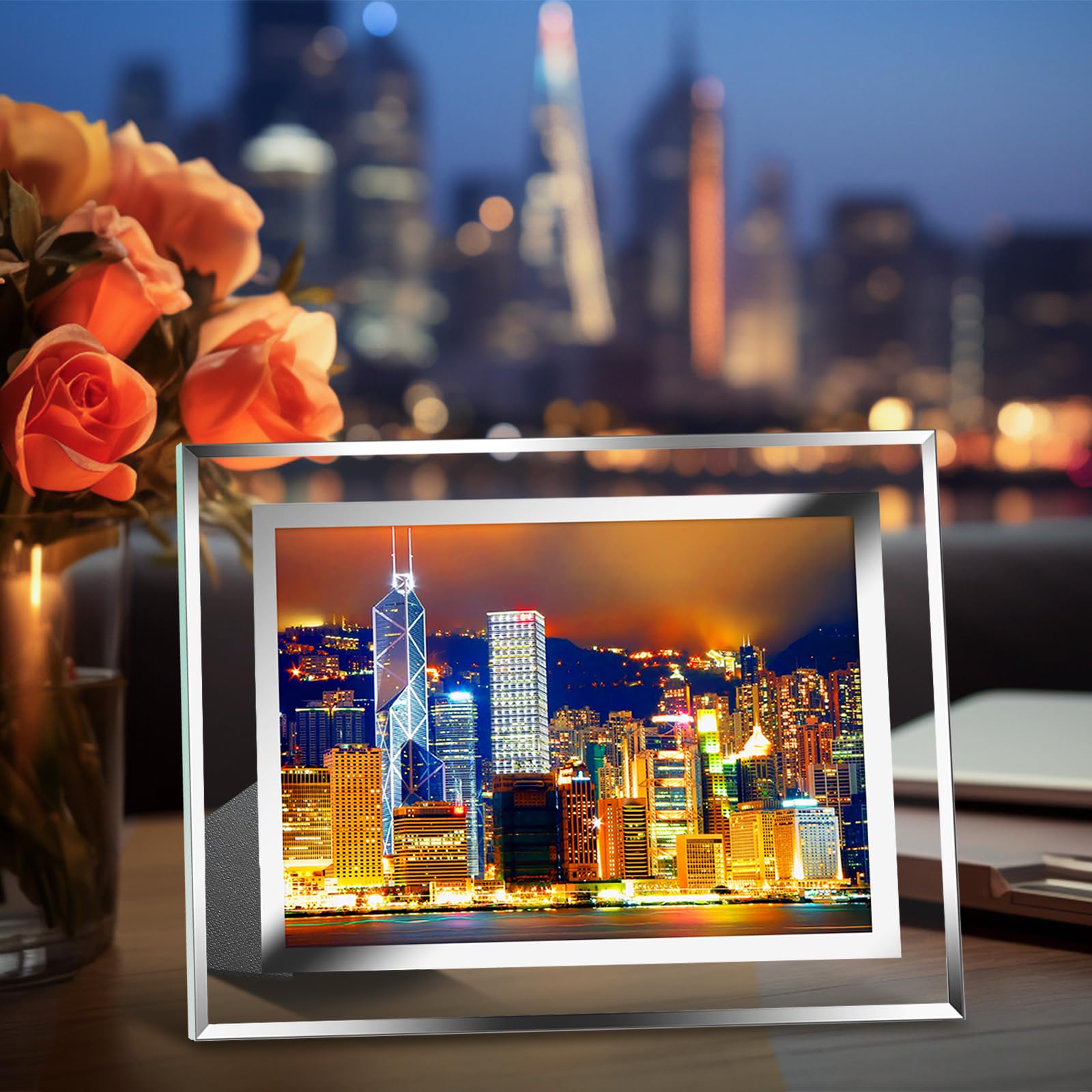 Nacnic Cornice con clip in vetro acrilico trasparente senza bordi Protezione ed esposizione di fotografie Stampe di poster Camera A3 29,7x42 cm | Leroy Merlin