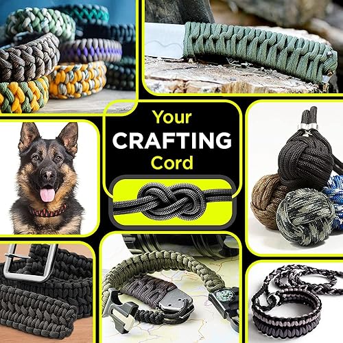 Miniatura 4 de TECEUM - Cuerda de paracaídas tipo III de 550 libras, para manualidades, proyectos de bricolaje, campamento, militares y actividades al aire libre