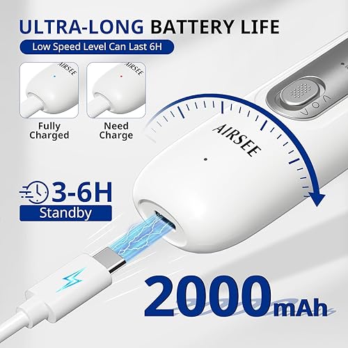 Miniatura 4 de AIRSEE Kit profesional de manicura y pedicura, lima de uñas eléctrica inalámbrica 6 en 1 para pies, herramientas de pedicura recargables de 5