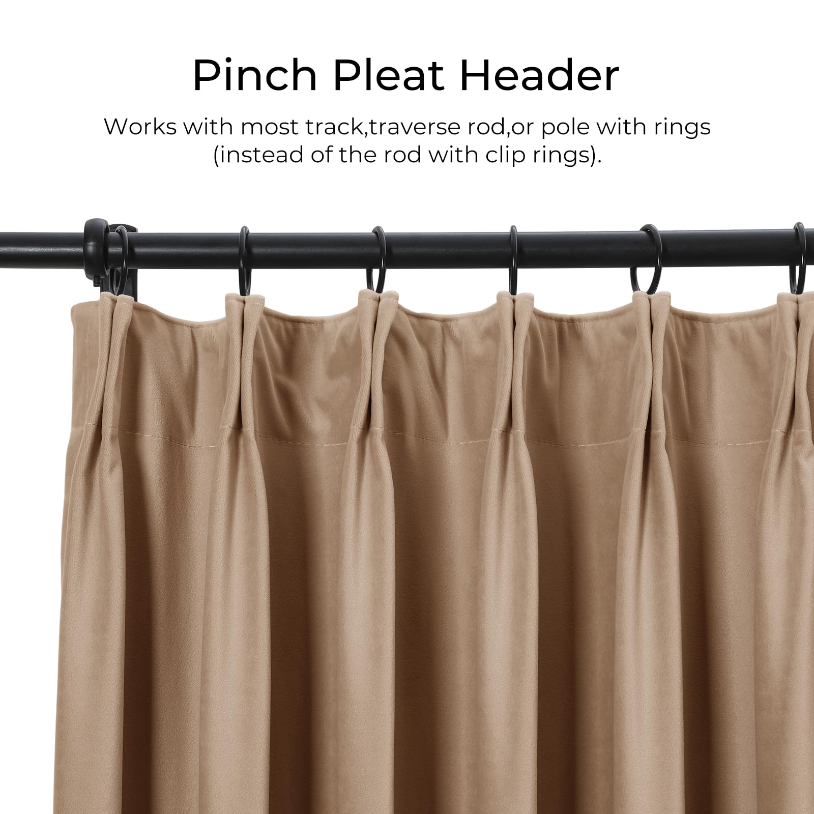 Amazon.com: TWOPAGES Luxury Velvet Curtain Pinch Pleated Hazelnut