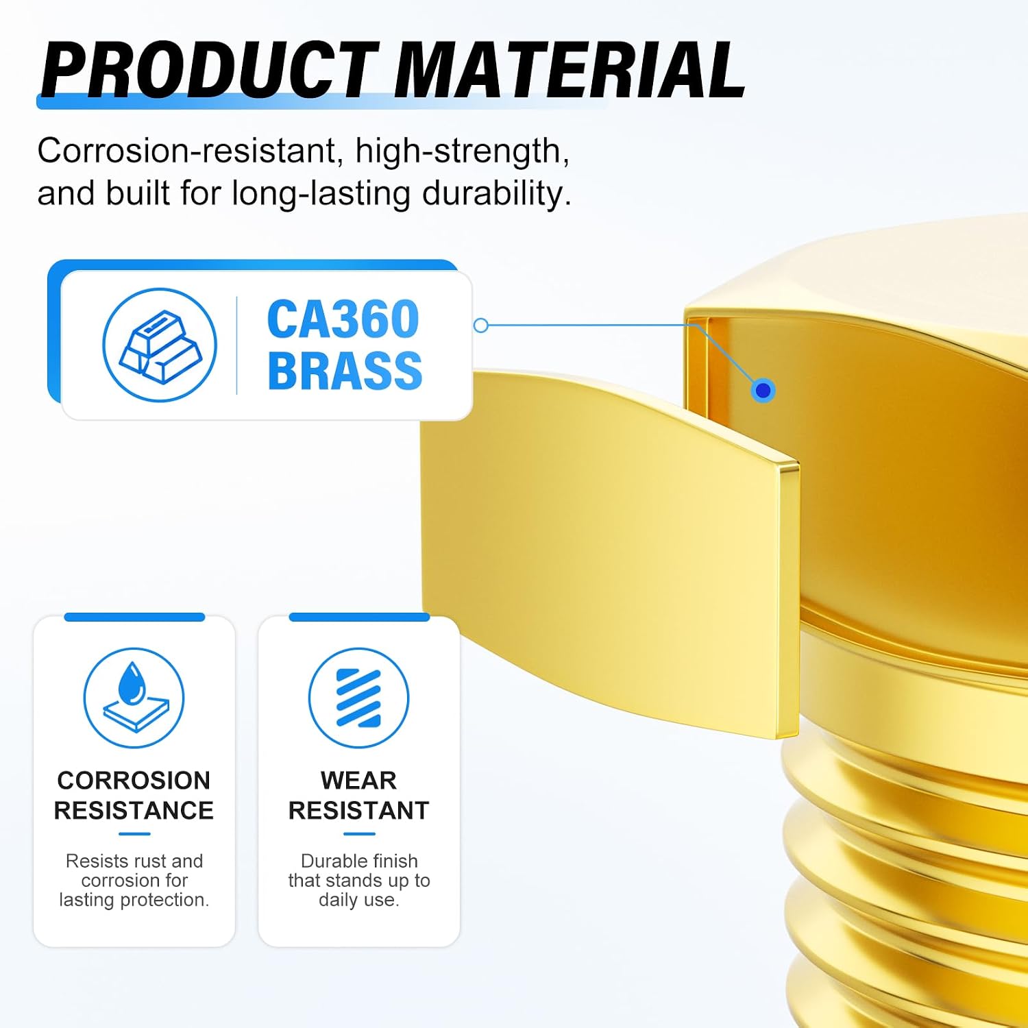 TAILONZ 12PCS 1/8" NPT Brass Hex Head Male Pipe Plug | Idle Pipeline End Sealing Fitting, Solid Brass Hex Nut Cap for Pneumatic Air Lines