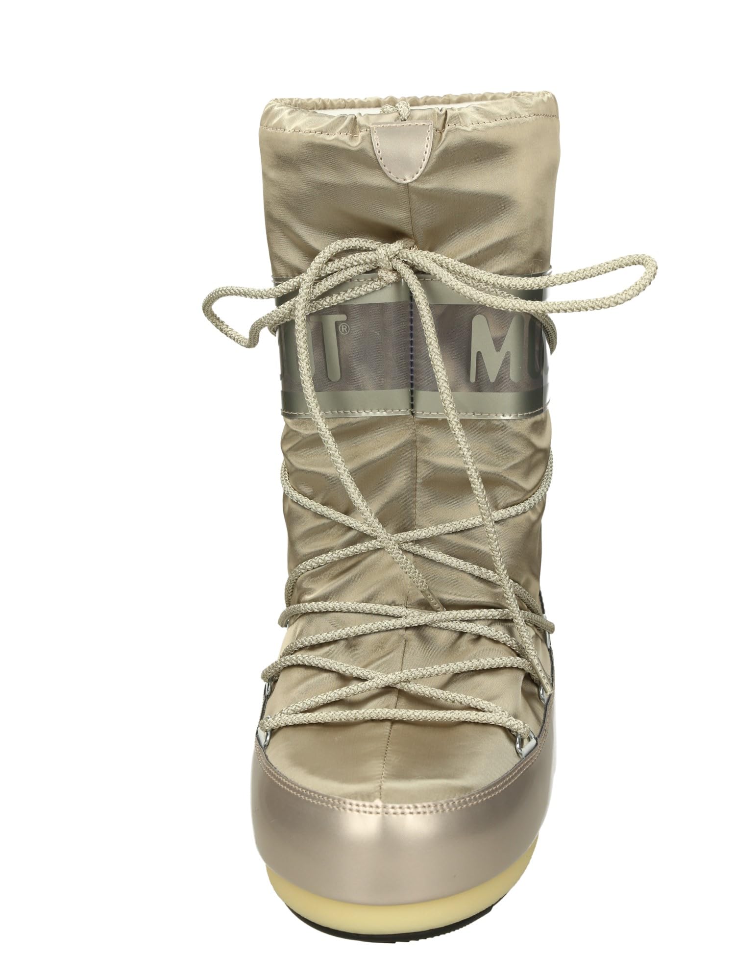 Moon Boot Icon Glance Platin Satin Winter Stiefel | wohlige Wärme für kalte Tage, rutschfester Grip auf glatten Wegen, beidseitig tragbar für flexible Looks