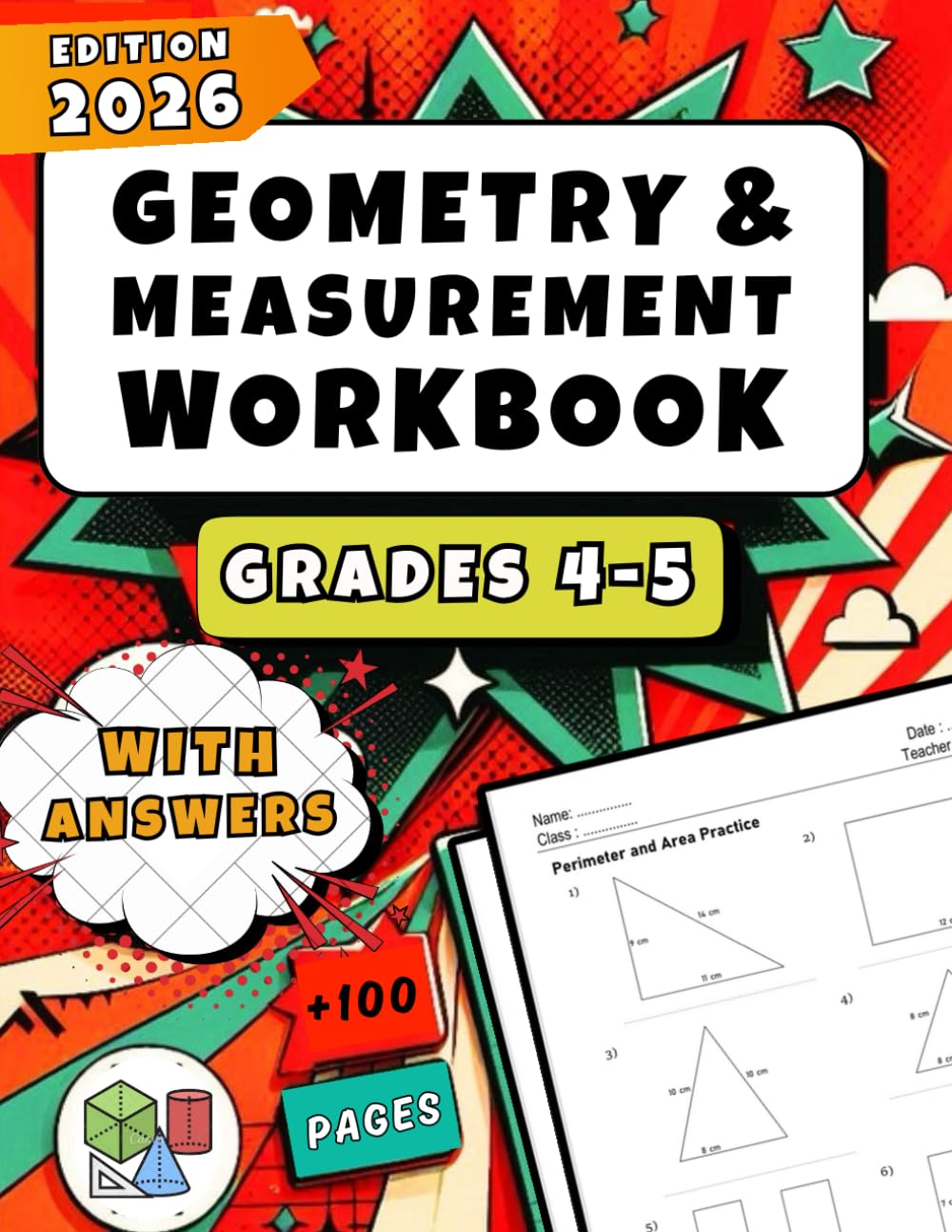 Geometry And Measurement Workbook Grades 4-5: Over 820 Practice Problems with Full Answer Key