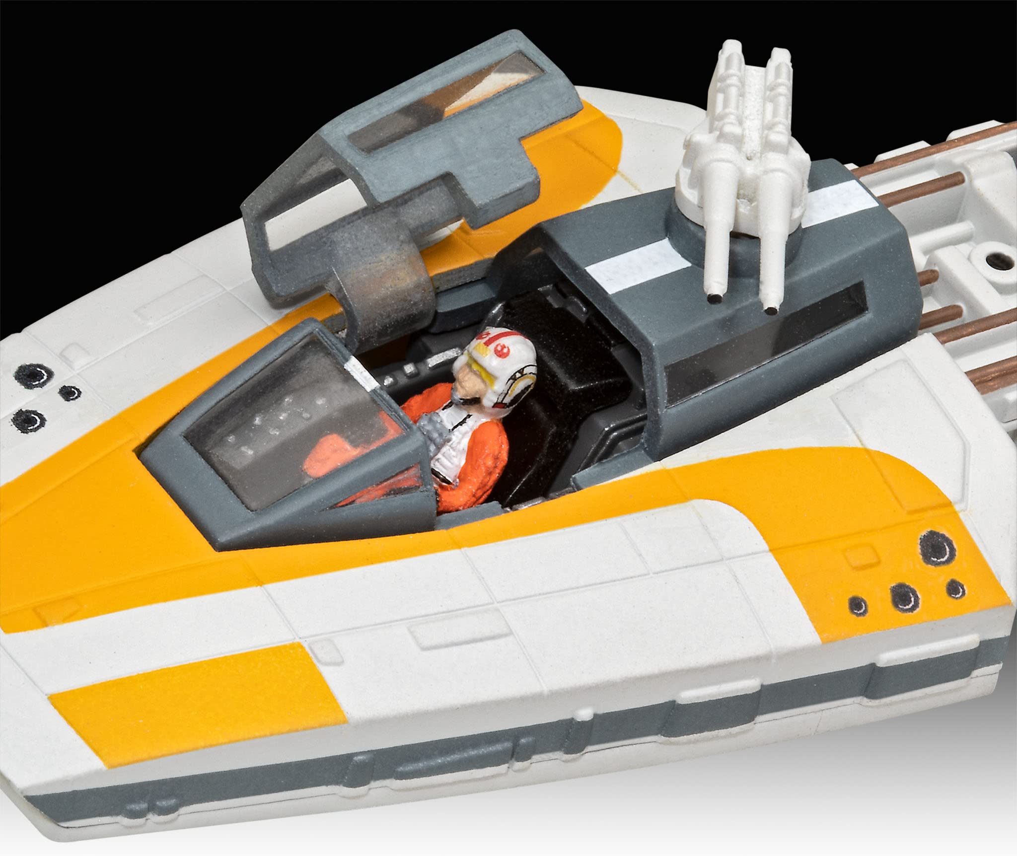 Revell Modellbausatz Star Wars I Geschenkset Y-Wing Fighter I Maßstab 1:72 I Level 3 Bausatz I Teileanzahl 38 I ab 10+ Jahren I für Kinder und Erwachsene I inkl. Farben Kleber und Pinsel