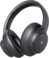Eduiosma Active Noise Cancelling Over-Ear Headphones: 70H Playtime, Hi-Res Audio, Bluetooth 5.3, Transparency Mode, Deep Bass - Black