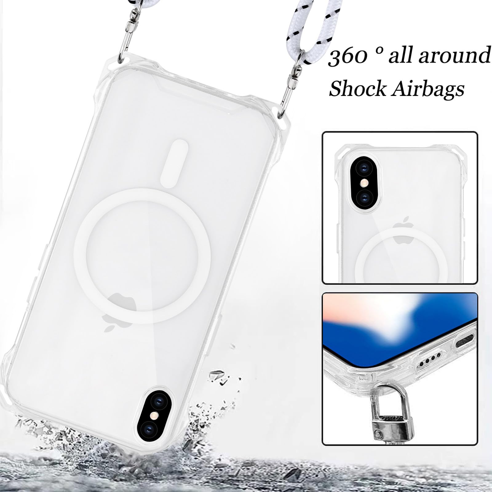 YINLAI Cover IPhone 16 Pro Max Con Supporto – Traslucida Opaca, Magnetica MagSafe, Antiurto, Nero - 3