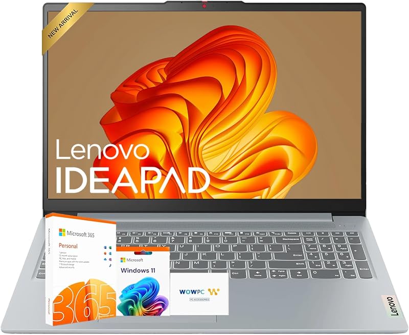 IdeaPad Slim 3i • 15.6" FHD Laptop with Microsoft 365 Included • Intel N100 CPU • 4GB DDR5RAM • 128GB SSD • Windows 11