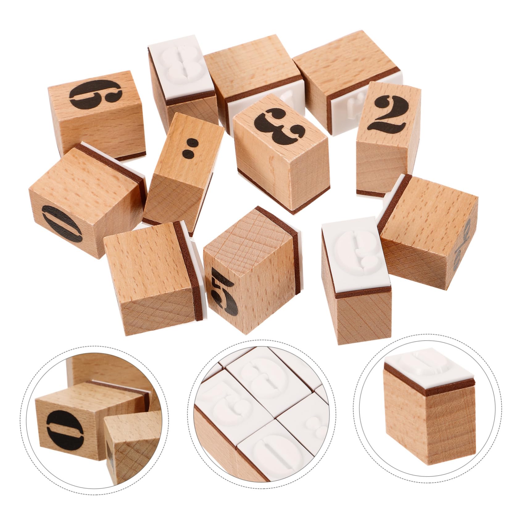 NUOBESTY 5sätze Holzstempel Mit Zahlen Vintage Diy Stempel Für Tagebuch Scrapbooking Und Kartengestaltung Robuste Holzmaterialien Klare Muster Zum Personalisieren Von Bastelprojekten