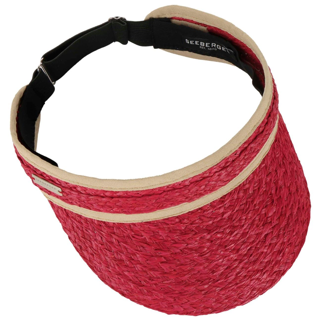 Seeberger Visera para el Sol Avestina Rafia Mujer - de Paja con Primavera/Verano Verano - Talla única Rojo