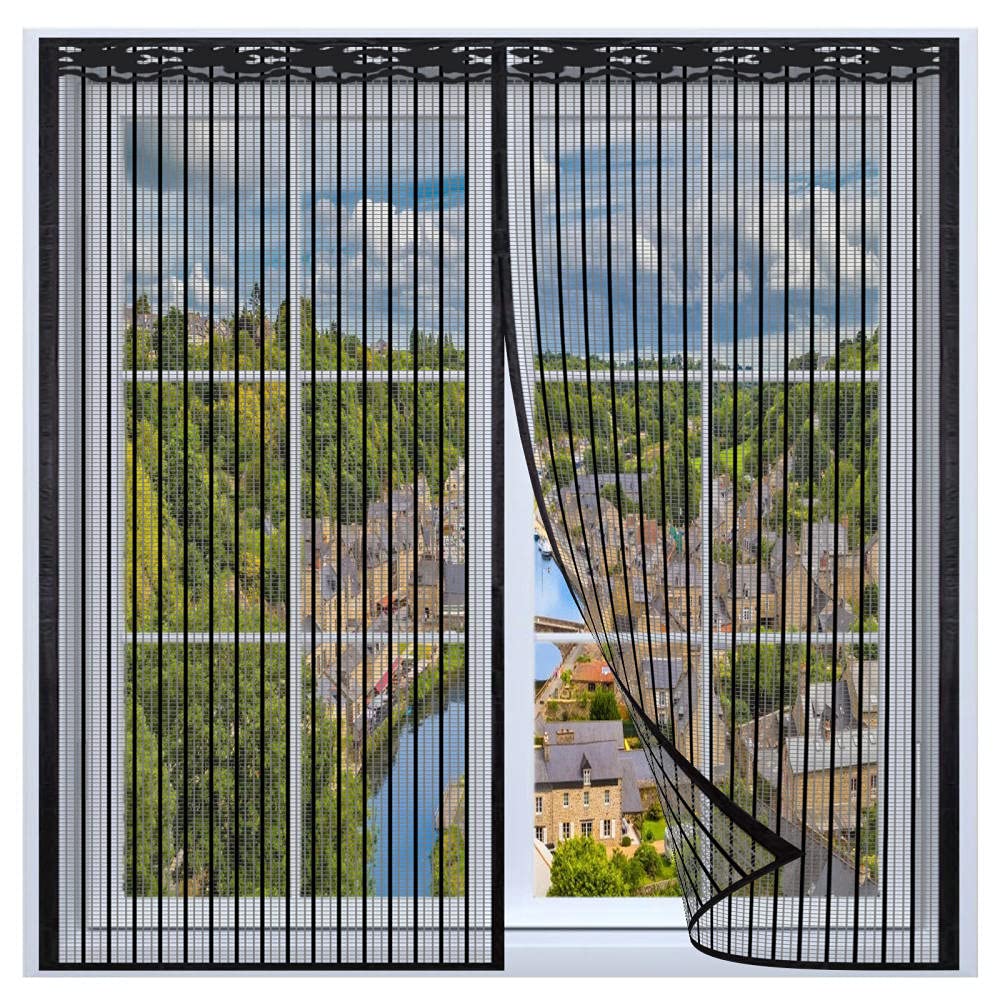 Ysjyyhp Black B Fly Screen Mosquito Magnetic Window Screen,130X190cm Mosquito Net For Windows,Insects Curtain Mesh Mosquito Net Shuts Automatically Ultra Seal Easy To Install