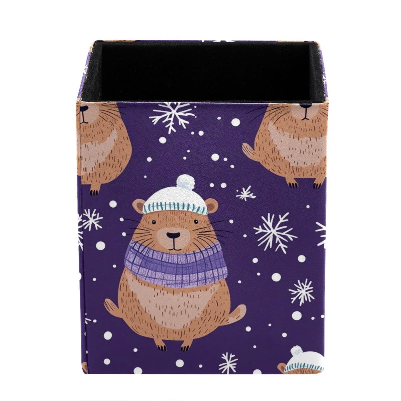 sanfly fish Cartoon capybara Desktop Storage Box Pencil Holder, Stationeries and Desk Supplies Organizer for Home, Office & School