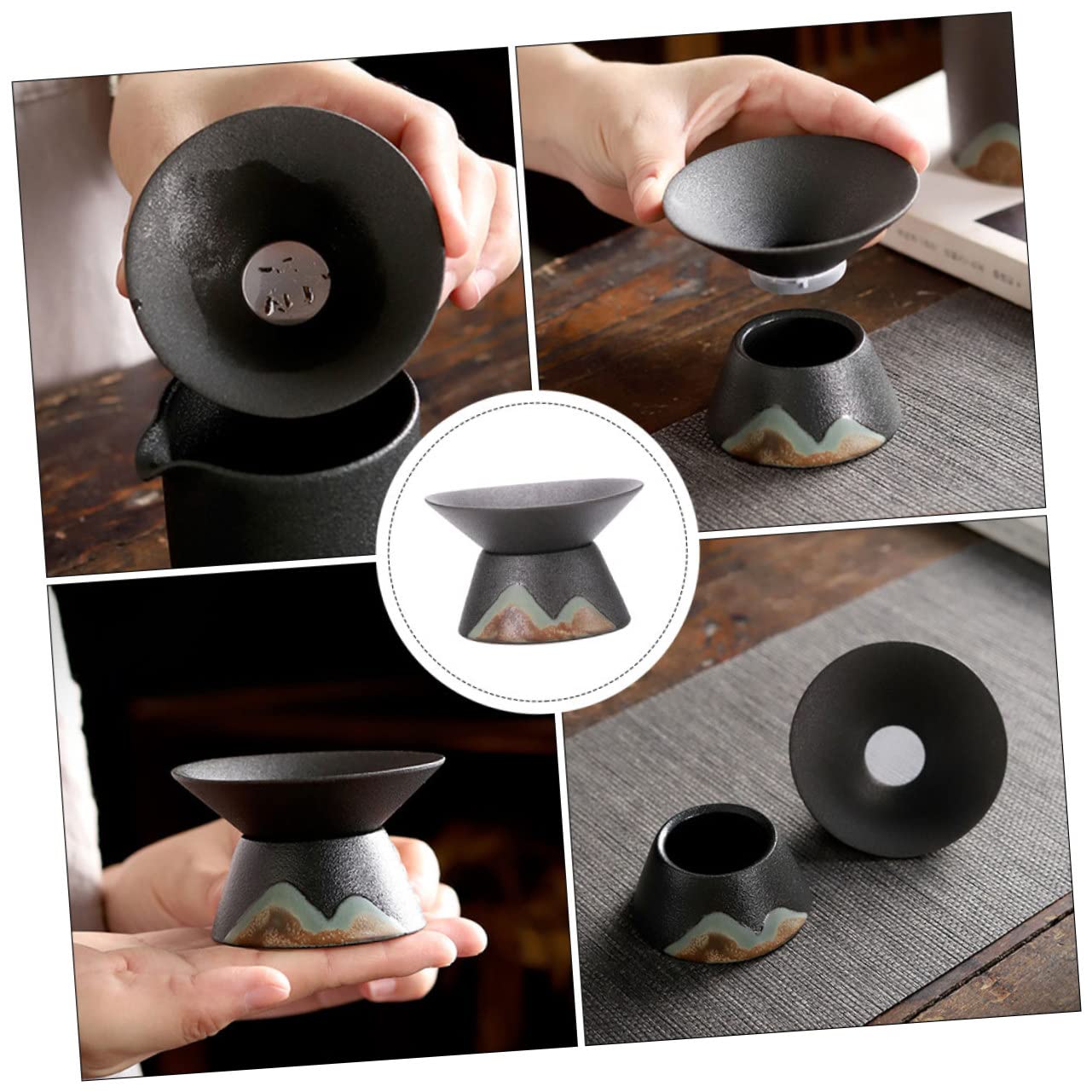 OUNONA 3piezas Colador De Té De Cerámica Filtro Delicado Para Infusiones Para Uso Doméstico y Reuniones Diseño Práctico y Compacto Alta Densidad Para Filtrado
