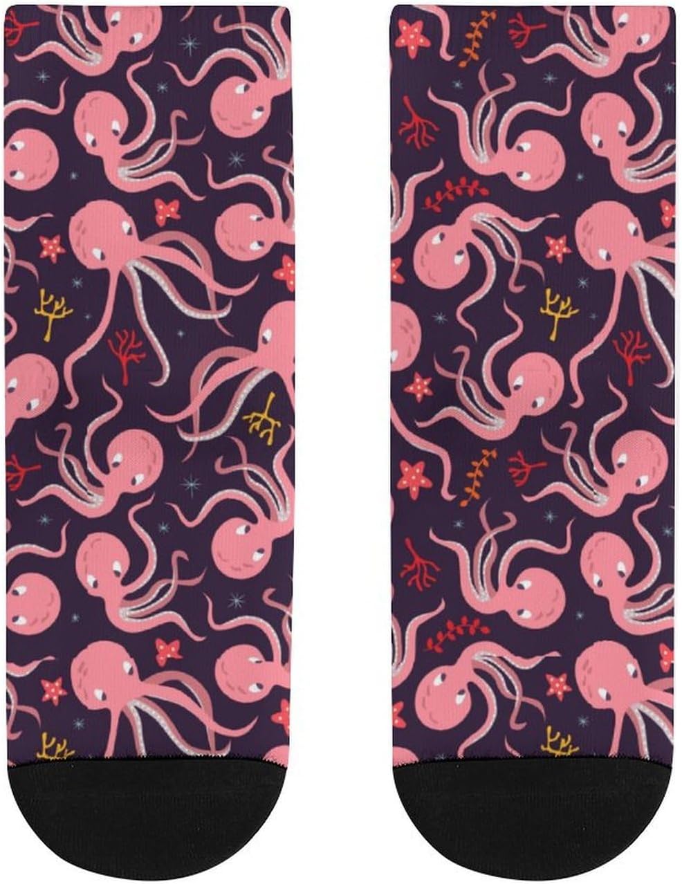 Happy Pink Octopus Knee High Socks Athletic Long Stockings Sport Casual Crew Tube Sock Boot 30cm