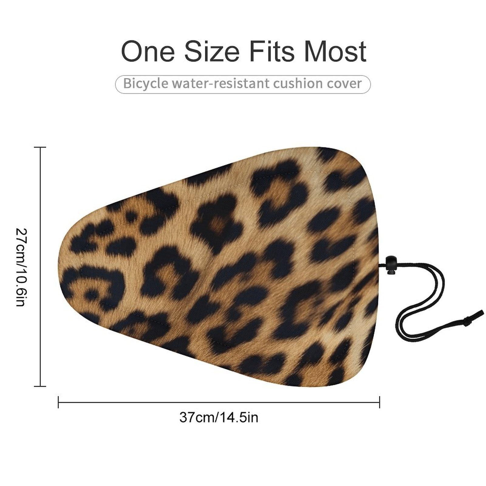 Rough Leopard Print Bike Seat Cover for Men Women, Waterproof & Dustproof Bike Seat Cushion with Drawstring, Adjustable Bicycle Saddle Cover for Or Rain & Sun Protection