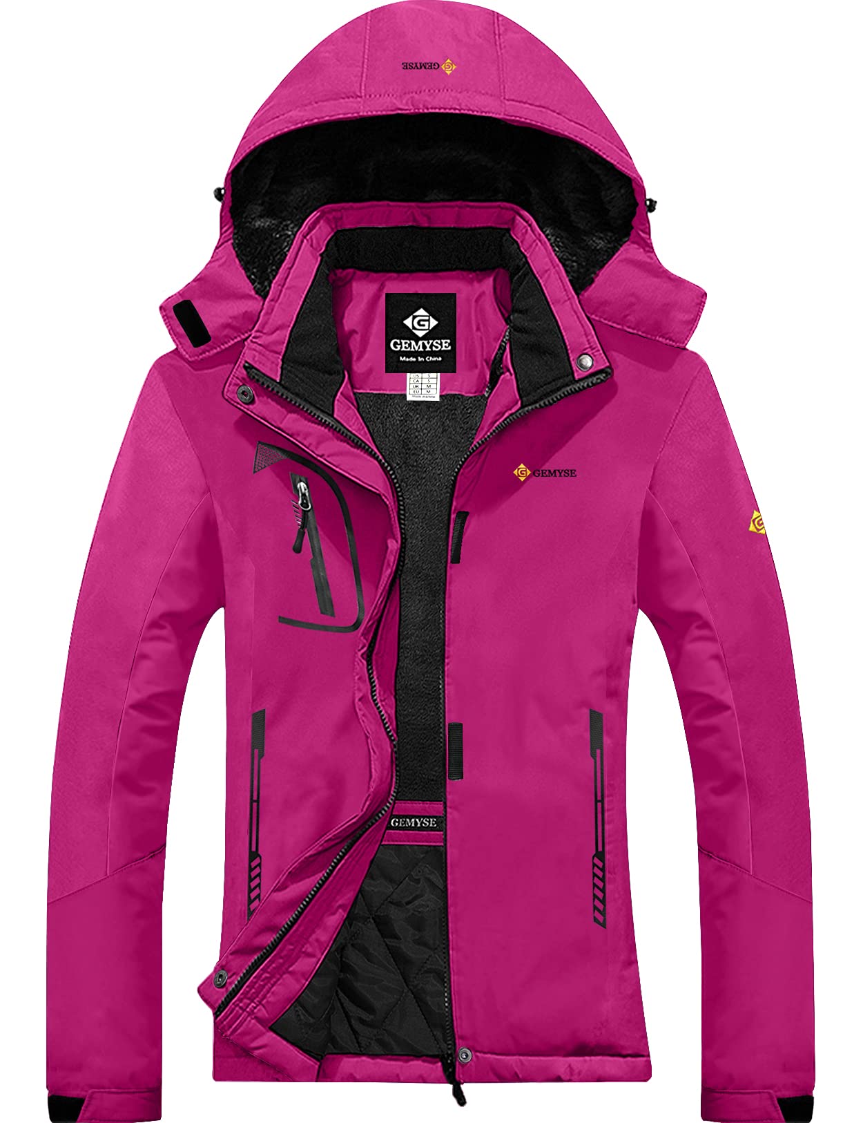 GEMYSEWomen's Mountain Waterproof Ski Snow Jacket Winter Windproof Rain Jacket
