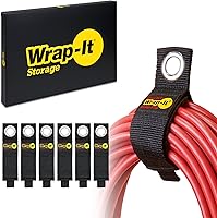 Vista 12 de Correas de almacenamiento resistentes Wrap-It, 33 cm (paquete de 6) - Gancho y bucle organizador de cables de extensión, envoltura de cable, correas