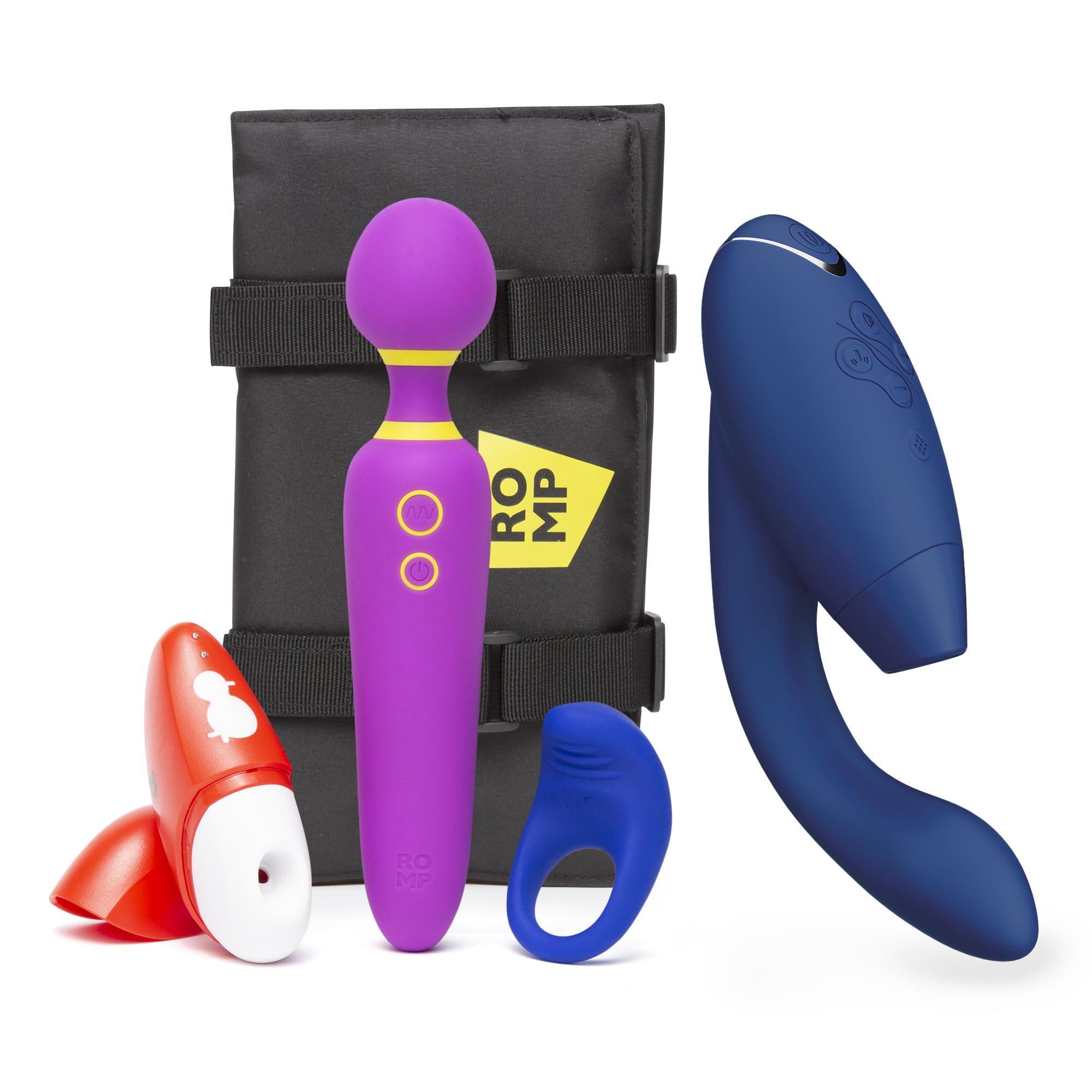 Womanizer Duo 2 Blue Dual Stimulation Pleasure Air Clitoris Sucker Rabbit Vibrator Romp Pleasure Kit with Wand Clitoral