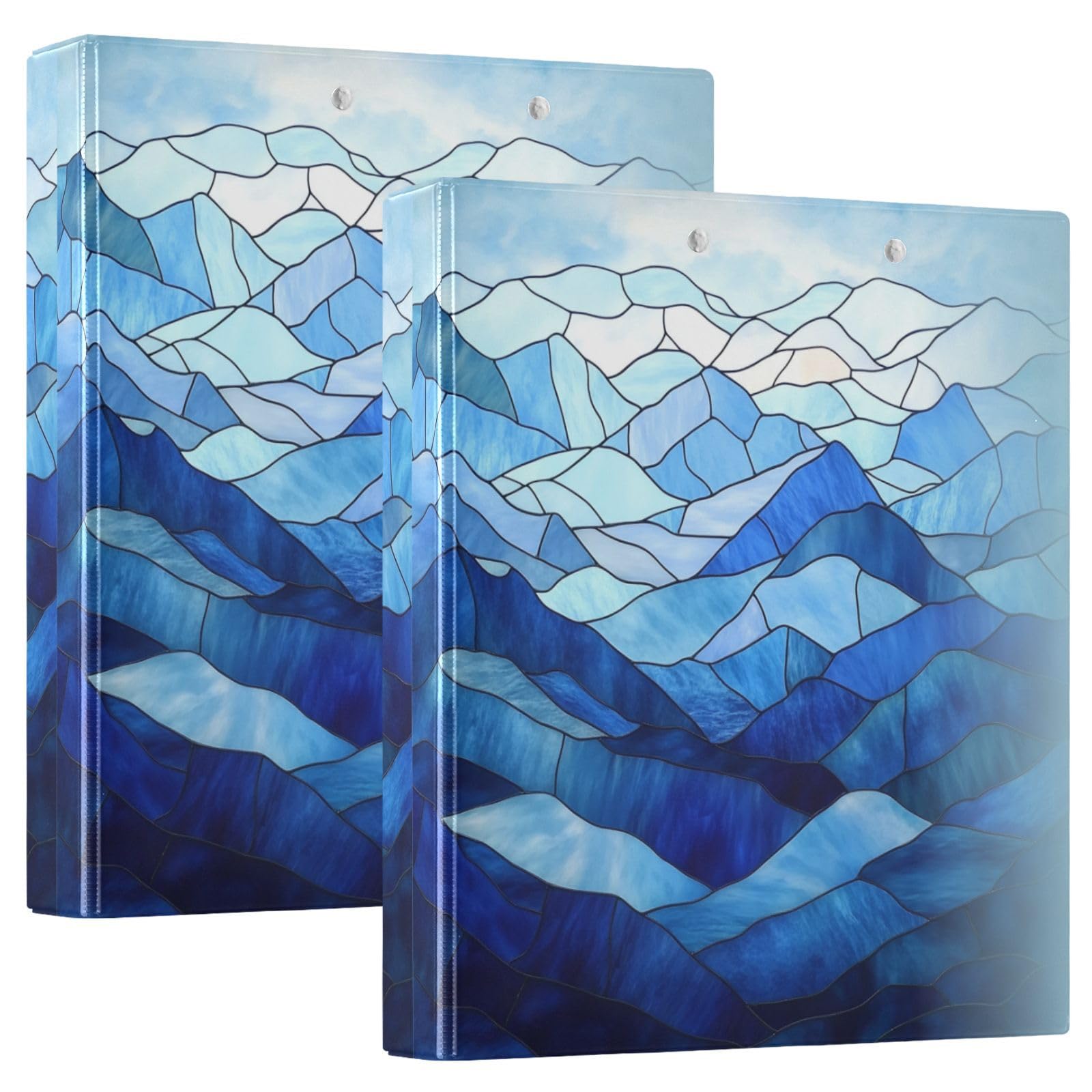 Raccoglitori scolastici da 1 e 1/2 pollice in vetro colorato blu onde oceano