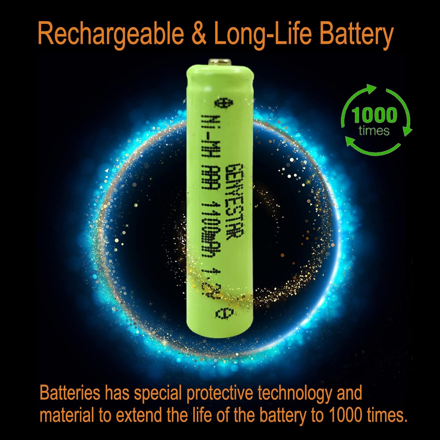 Rechargeable AAA Battery NiMH 1.2V 1100mAh 16 Pack Triple A Solar Batteries for Lantern Keyboard Lamp Solar Light : Health & Household