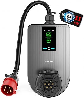 Mobile Wallbox 11kW mit APP & RFID CEE Stecker 16A & Typ 2 Socket