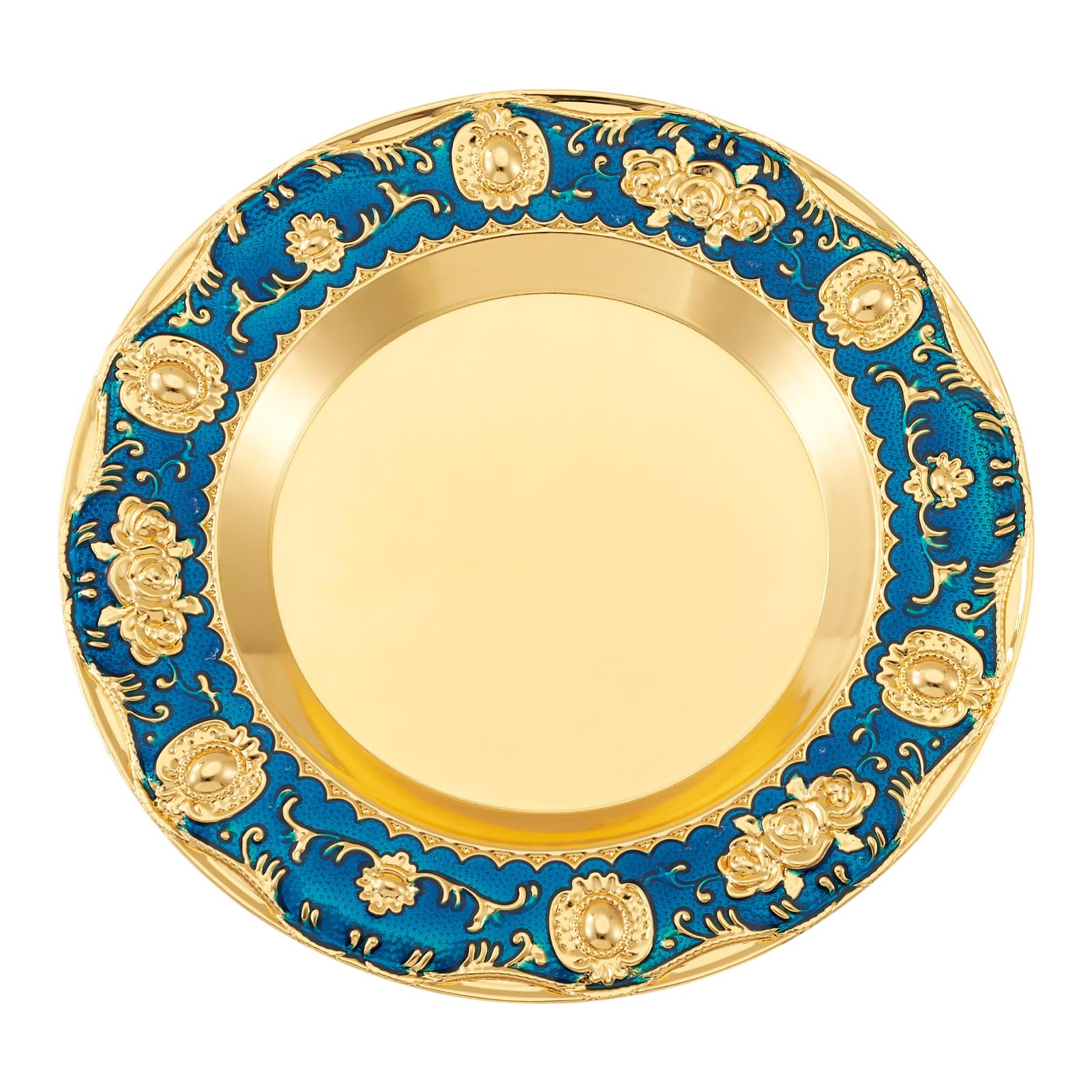 Plateau de service doré bleu pour décorer votre table basse ou coiffeuse