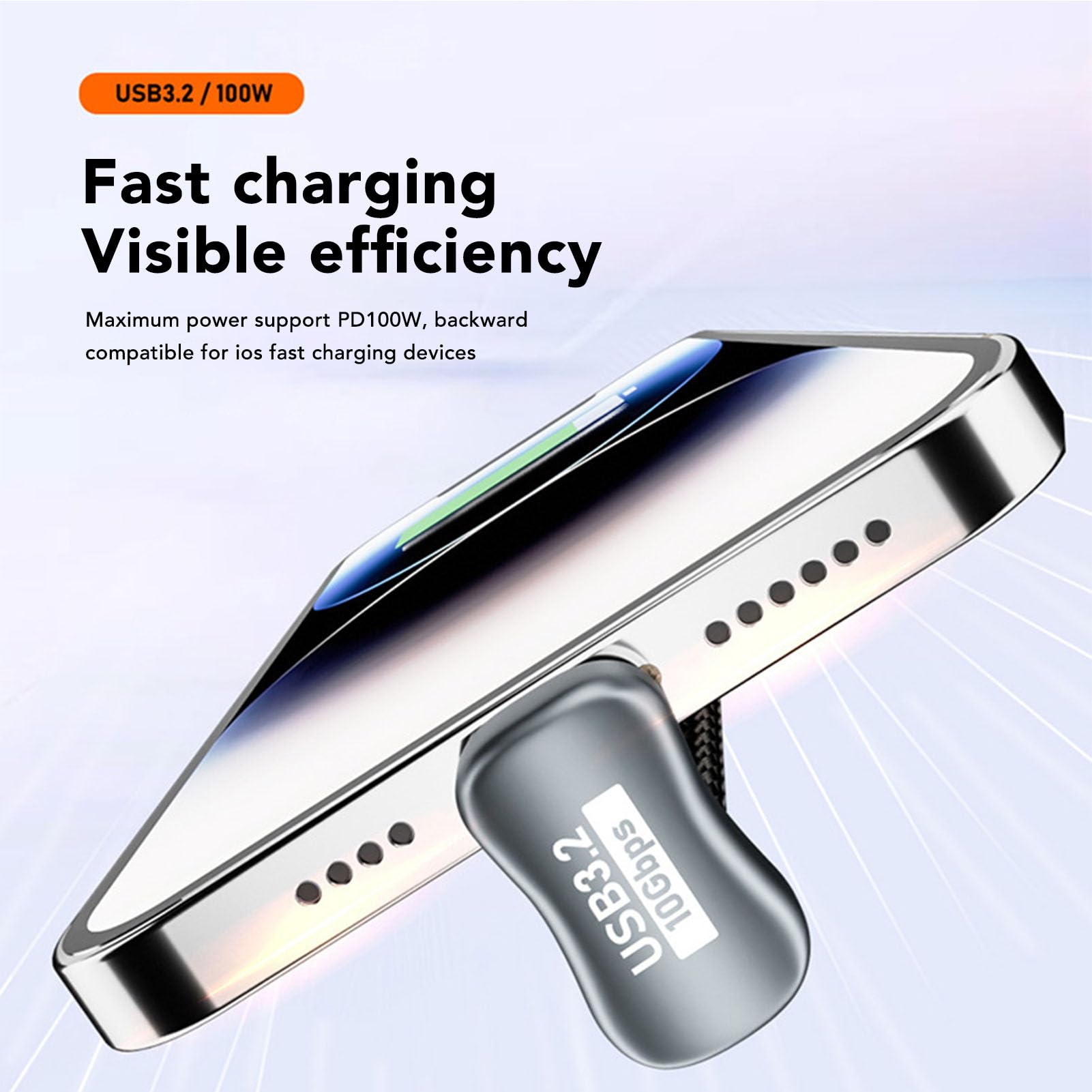 Kabel Przedłużający Typu C, Kabel Danych USB3.2 Gen2 10 Gb/s 4K 60 Hz Kabel Danych Typu C do Typu C Obsługuje Słuchawki z Ekranem Projekcyjnym OTG (50cm)