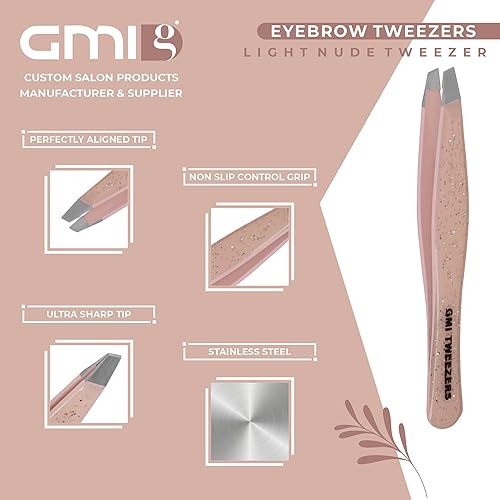 Miniatura 4 de Pinzas para cejas, 1 pinza profesional de acero inoxidable para depilación facial, pinzas para cejas para mujeres y hombres, brochadores y
