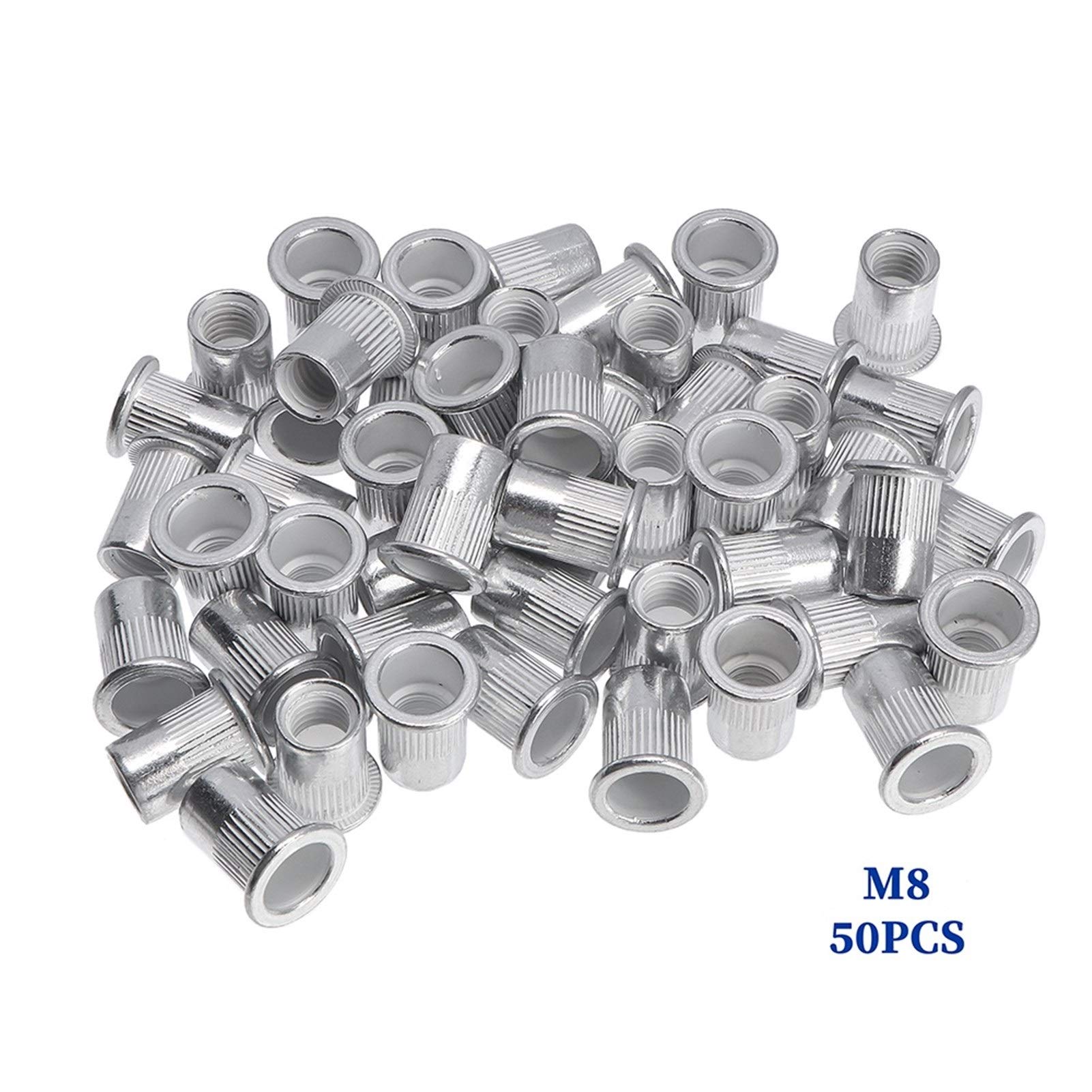 Remaches,Remache Ciego Los remaches 300pcs M3 M4 M6 M8 M10 planas cabeza del remache tuercas de fijación de aleación de aluminio remache tuerca tuercas Insertar remachado Conjunto Pop remaches de lató