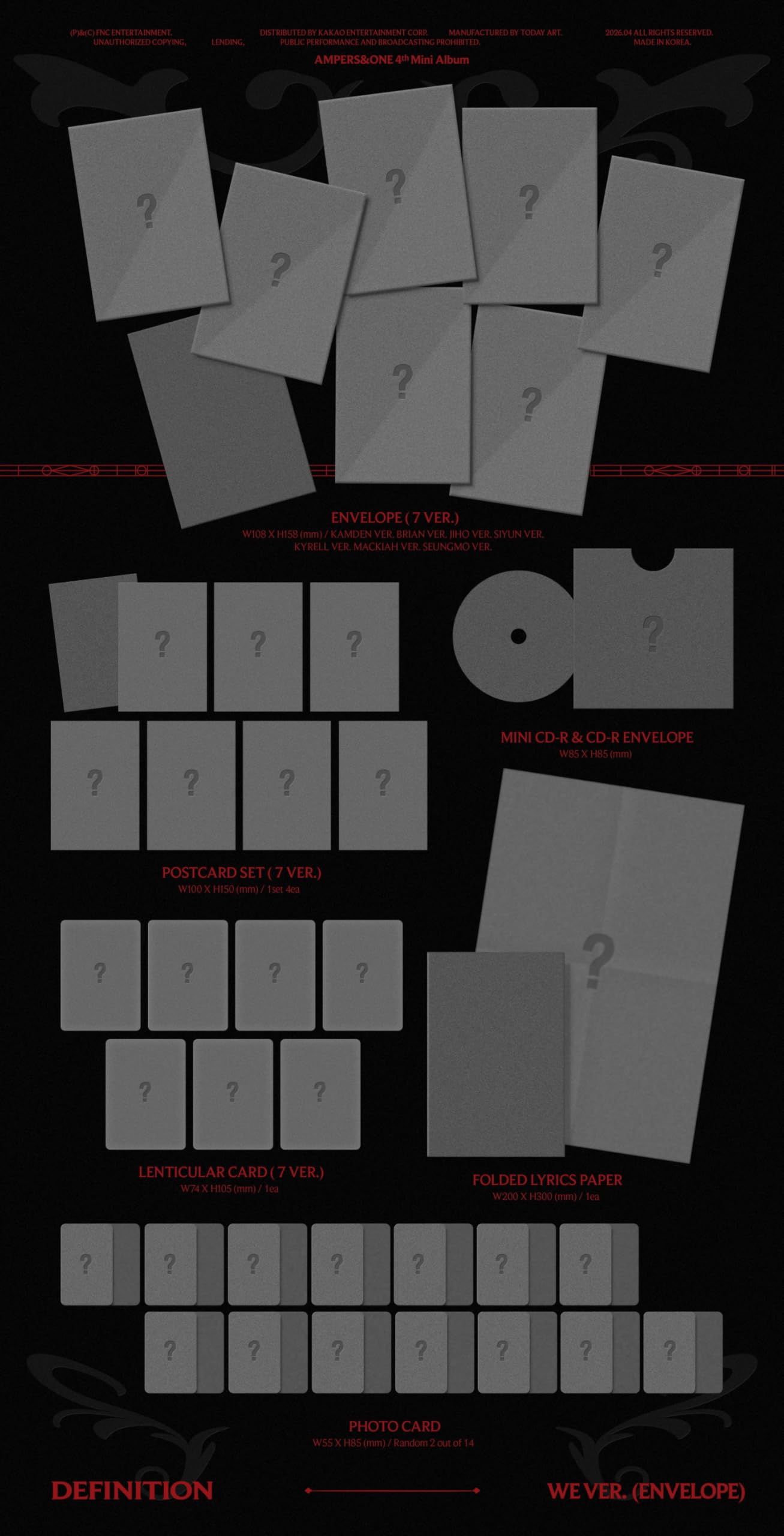 (Zestaw 4 wersji: 1WE+ARE+HERE+1FaNCy) AMPERS & ONE DEFINITION 4. mini album ze śledzeniem AMPERSANDONE