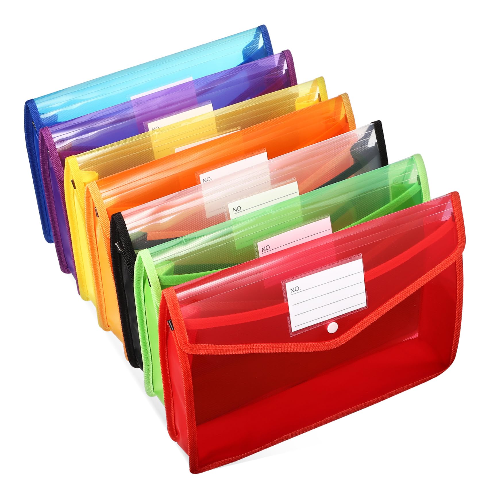 Mipcase 7pezzi Cartella Portadocumenti Espandibile in Formato Con Tasca Per Etichette e Chiusura Bottone Per Organizzazione Di Documenti e Appunti