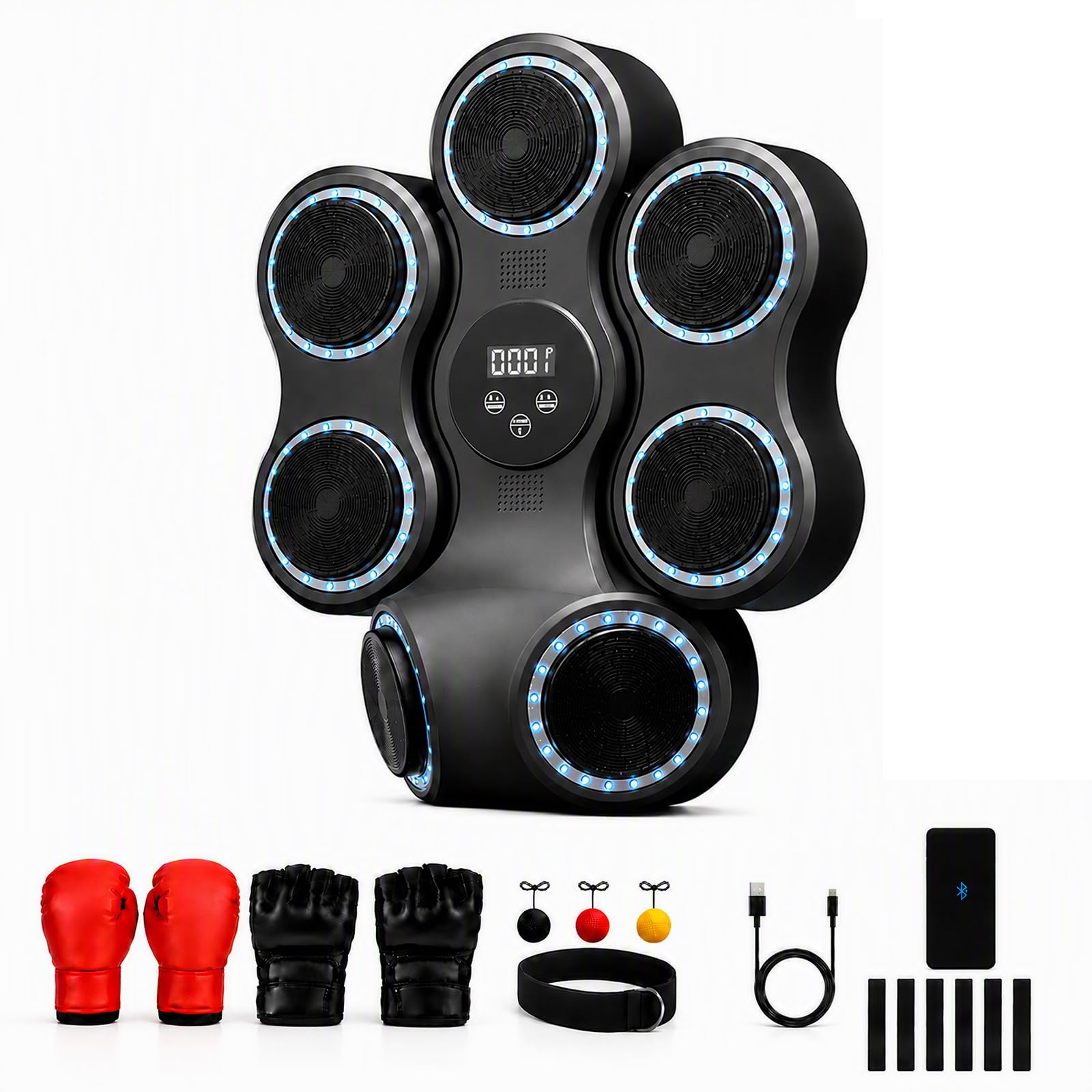 Music Boxing Machine mit Bluetooth, LED, 7 Zielen und 9 Geschwindigkeiten